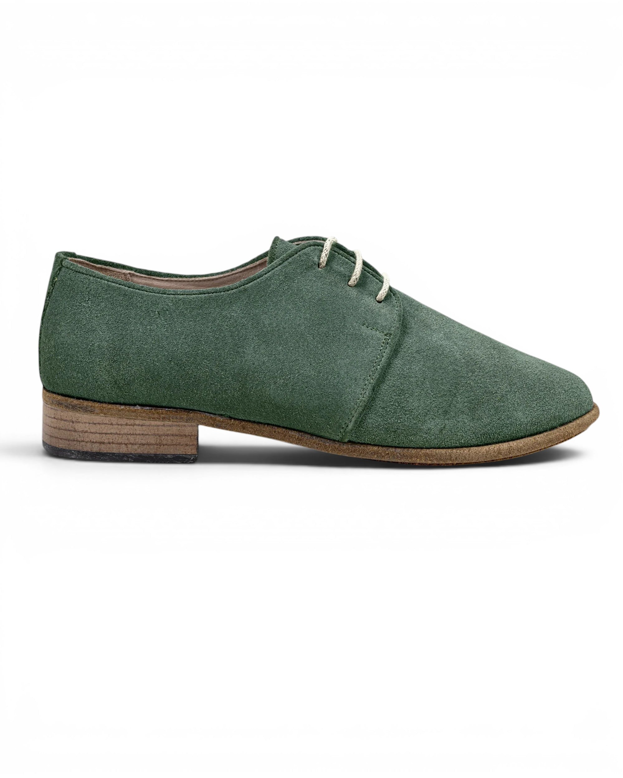 Side view Green Pointed Toe Oxford - Calf Leather Zero Drop | Bespoky
