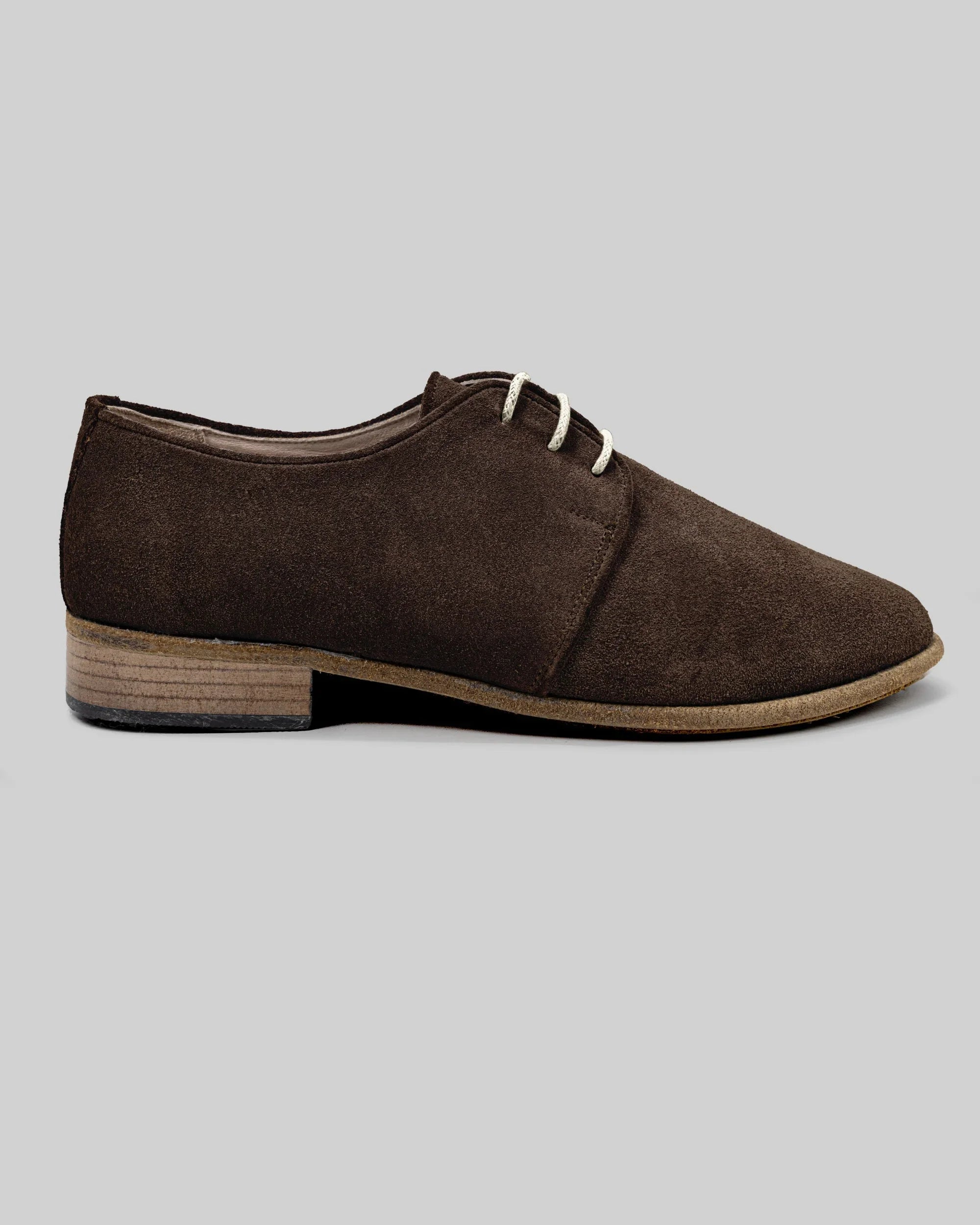 Side view Brown Pointed Toe Oxford - Calf Leather Zero Drop | Bespoky