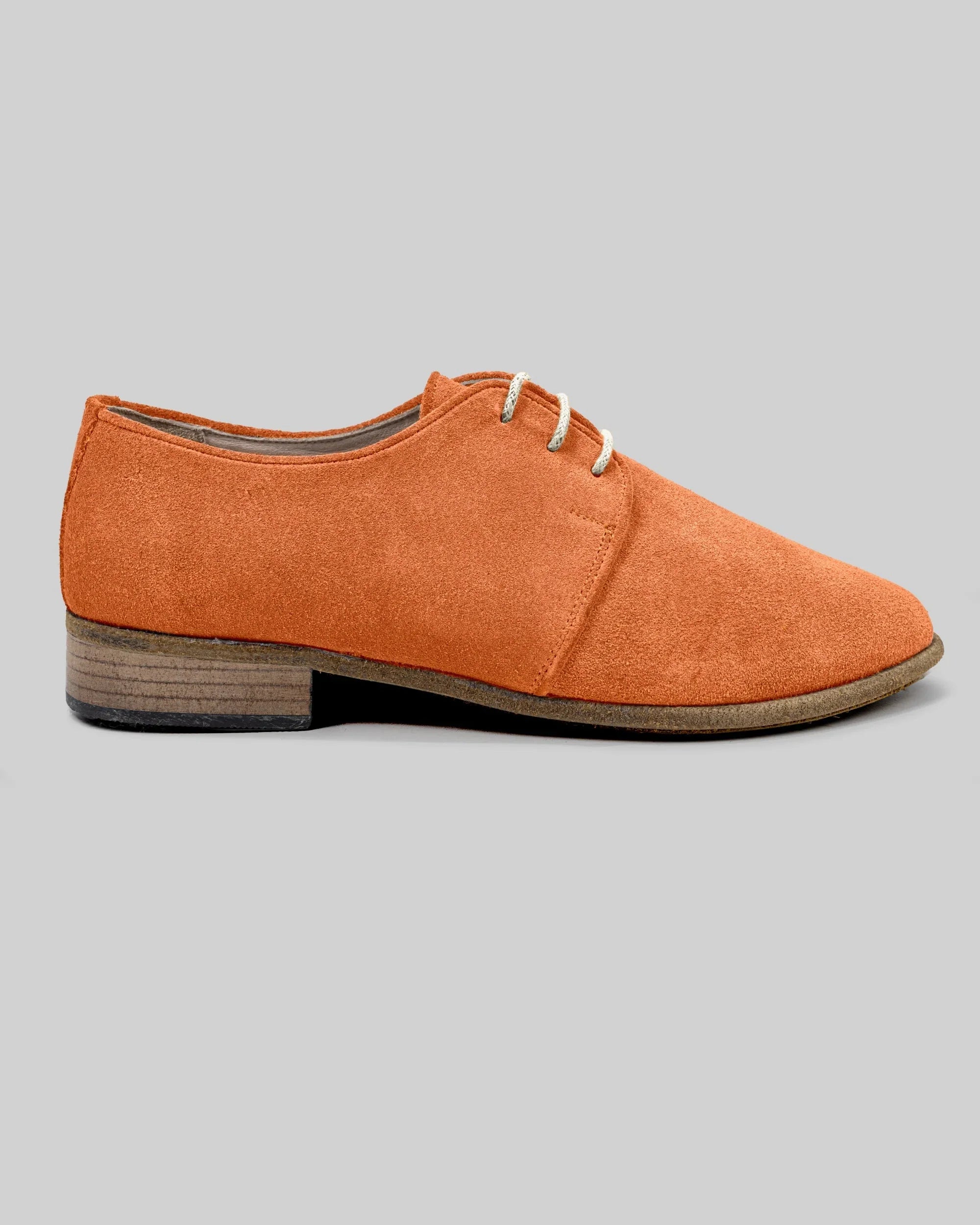 Side view Orange Pointed Toe Oxford - Calf Leather Zero Drop | Bespoky
