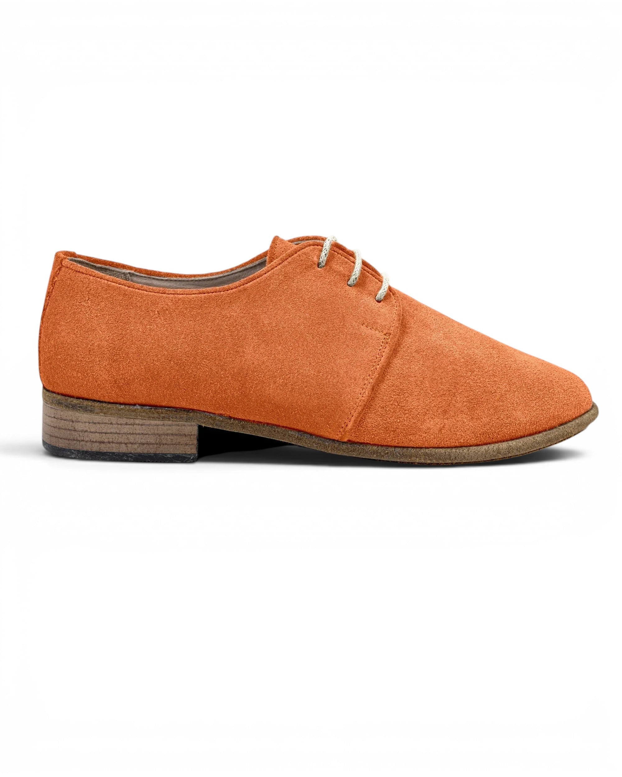 Side view Orange Pointed Toe Oxford - Calf Leather Zero Drop | Bespoky