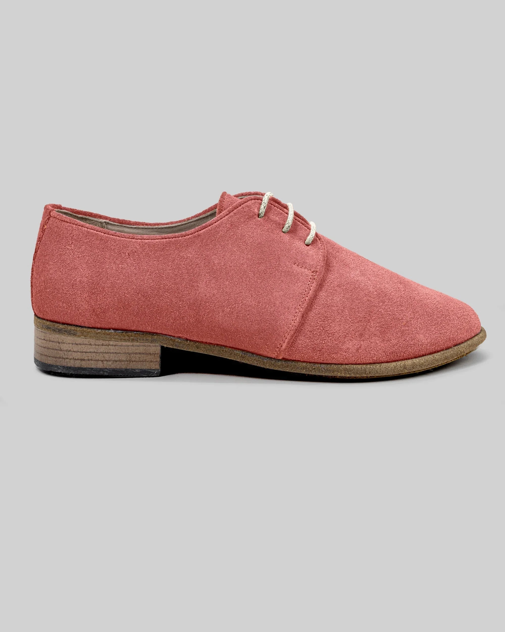 Side view Pink Pointed Toe Oxford - Calf Leather Zero Drop | Bespoky