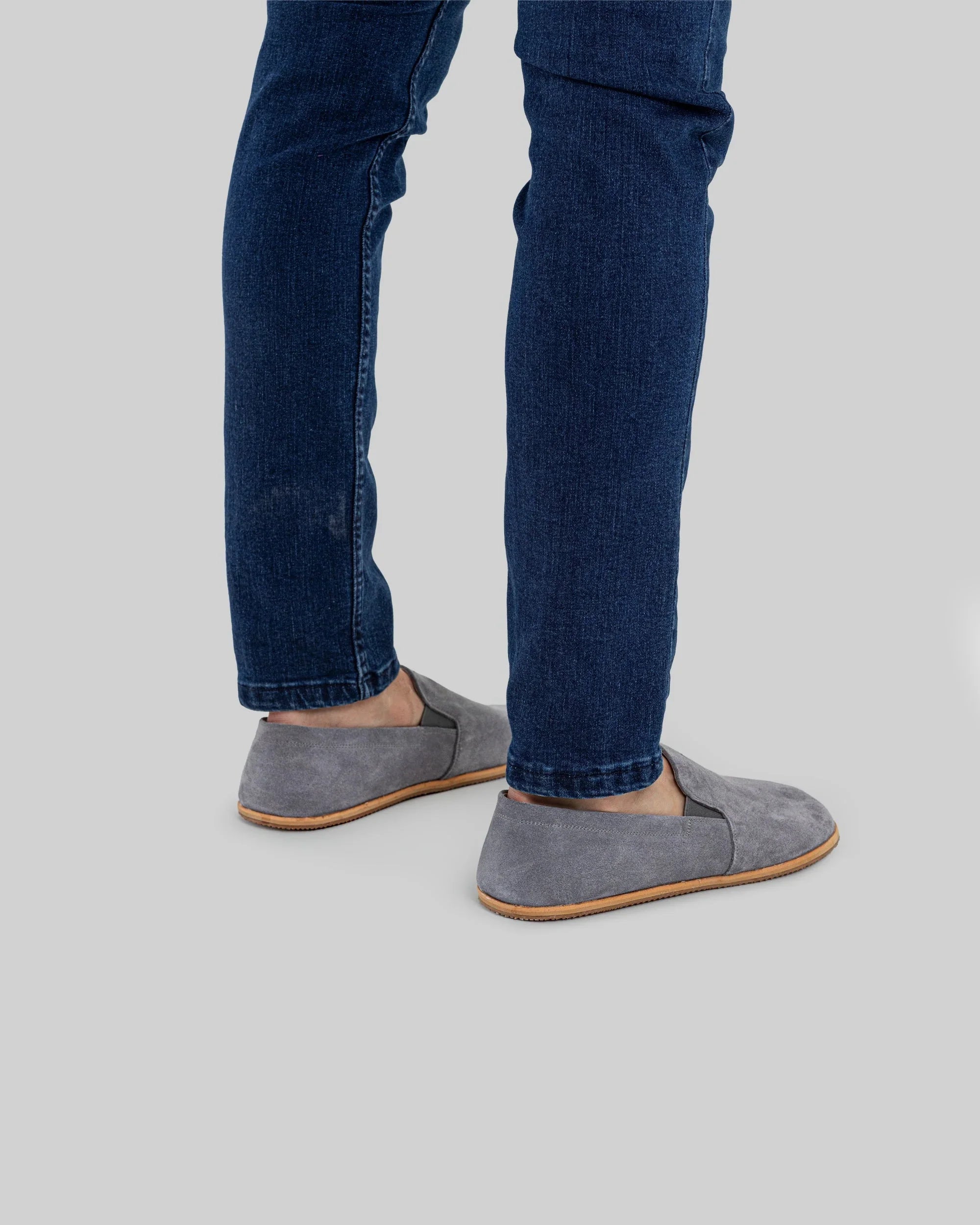Detail Grey Barefoot Shoes - Handcrafted Calf Leather Turkey | Bespoky