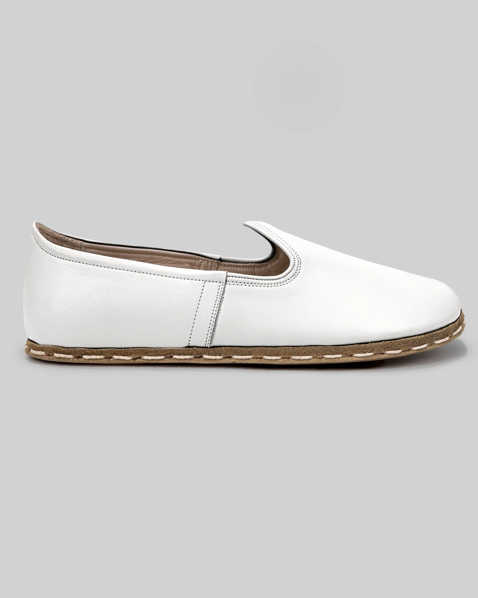 Detail White Barefoot Yemeni - Handcrafted Calf Leather Turkey | Bespoky