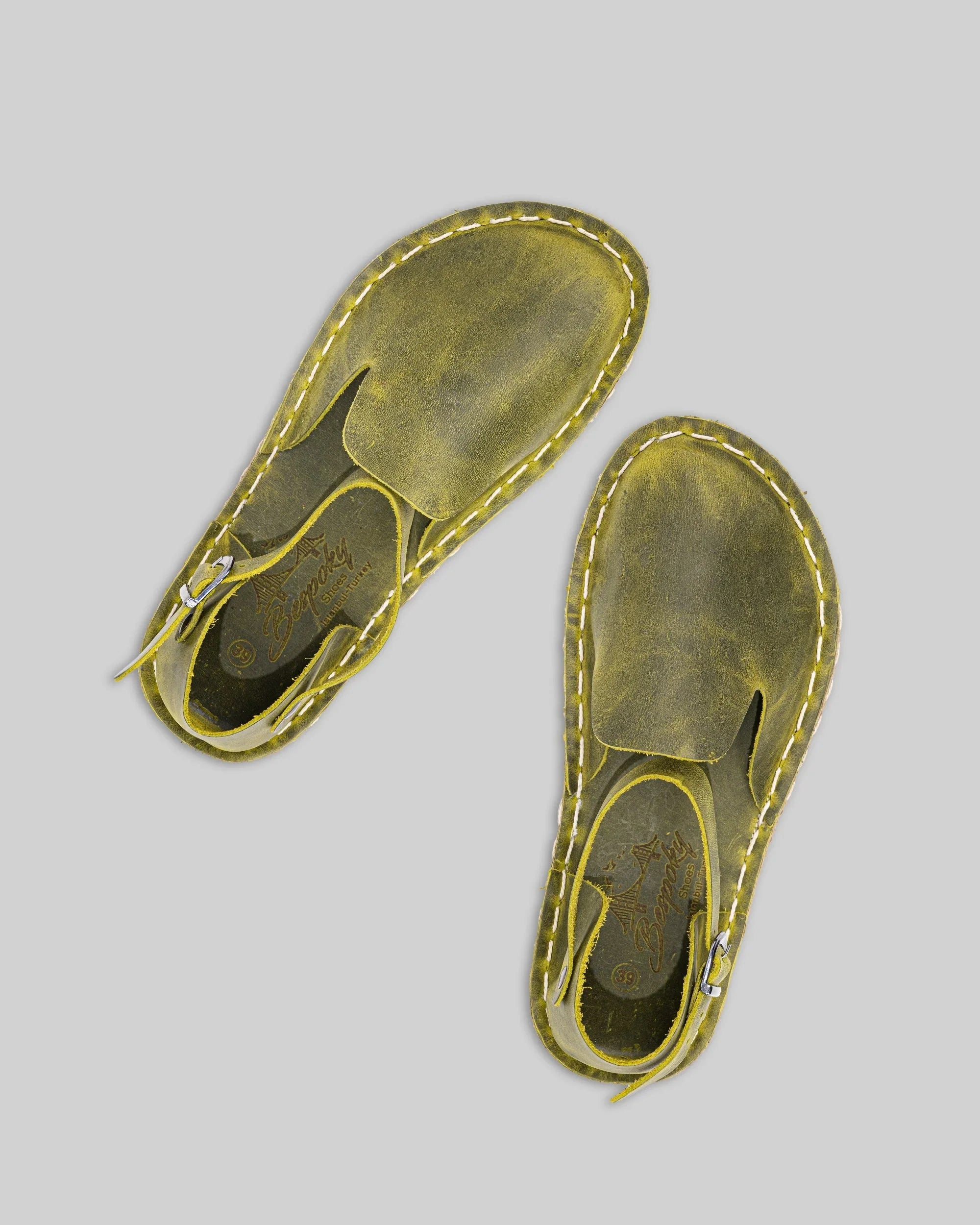 Women's Yellow Barefoot Sandal - Handcrafted Calf Leather Wide Toe Box | Bespoky