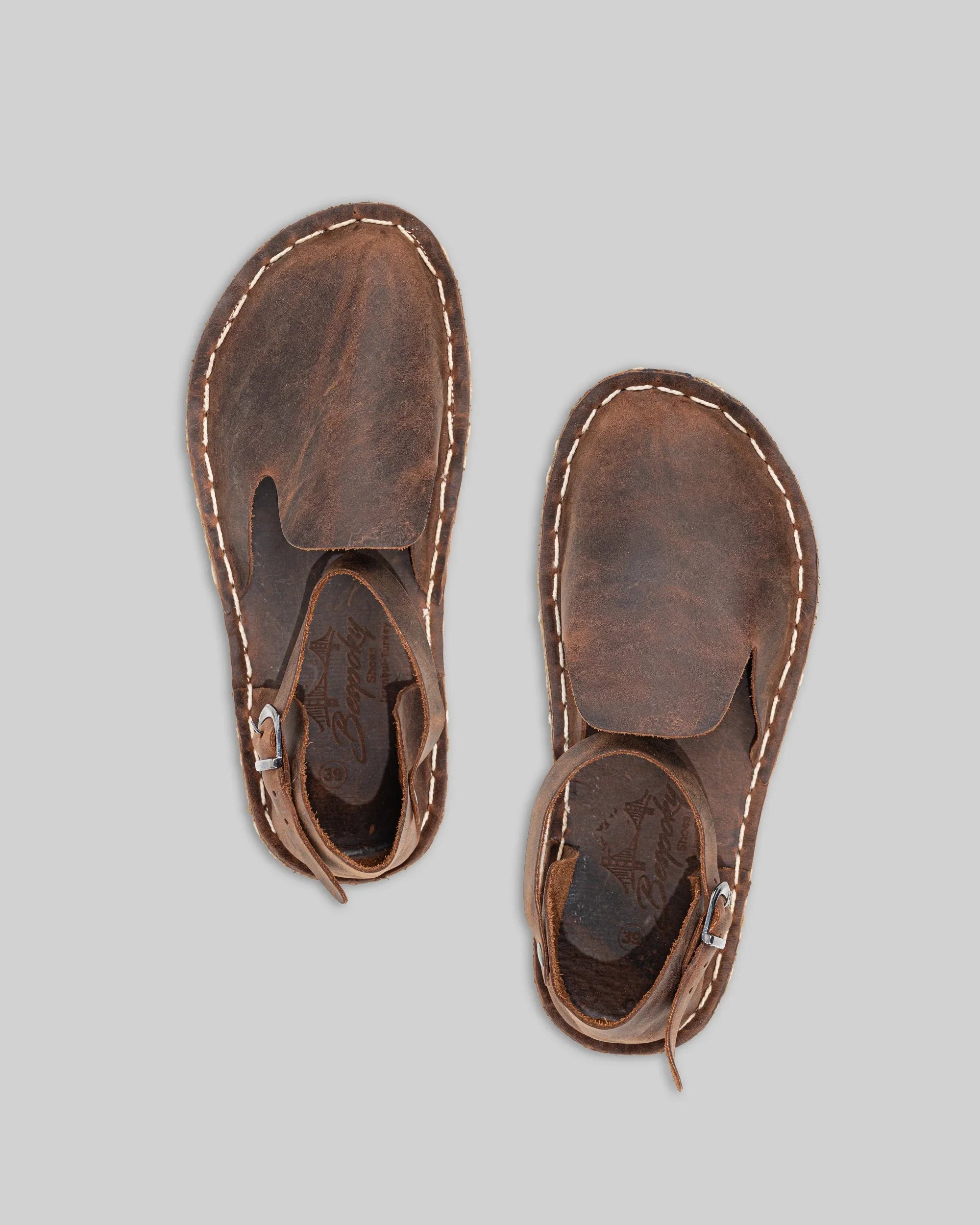 Women's Tan Barefoot Sandal - Handcrafted Calf Leather Wide Toe Box | Bespoky