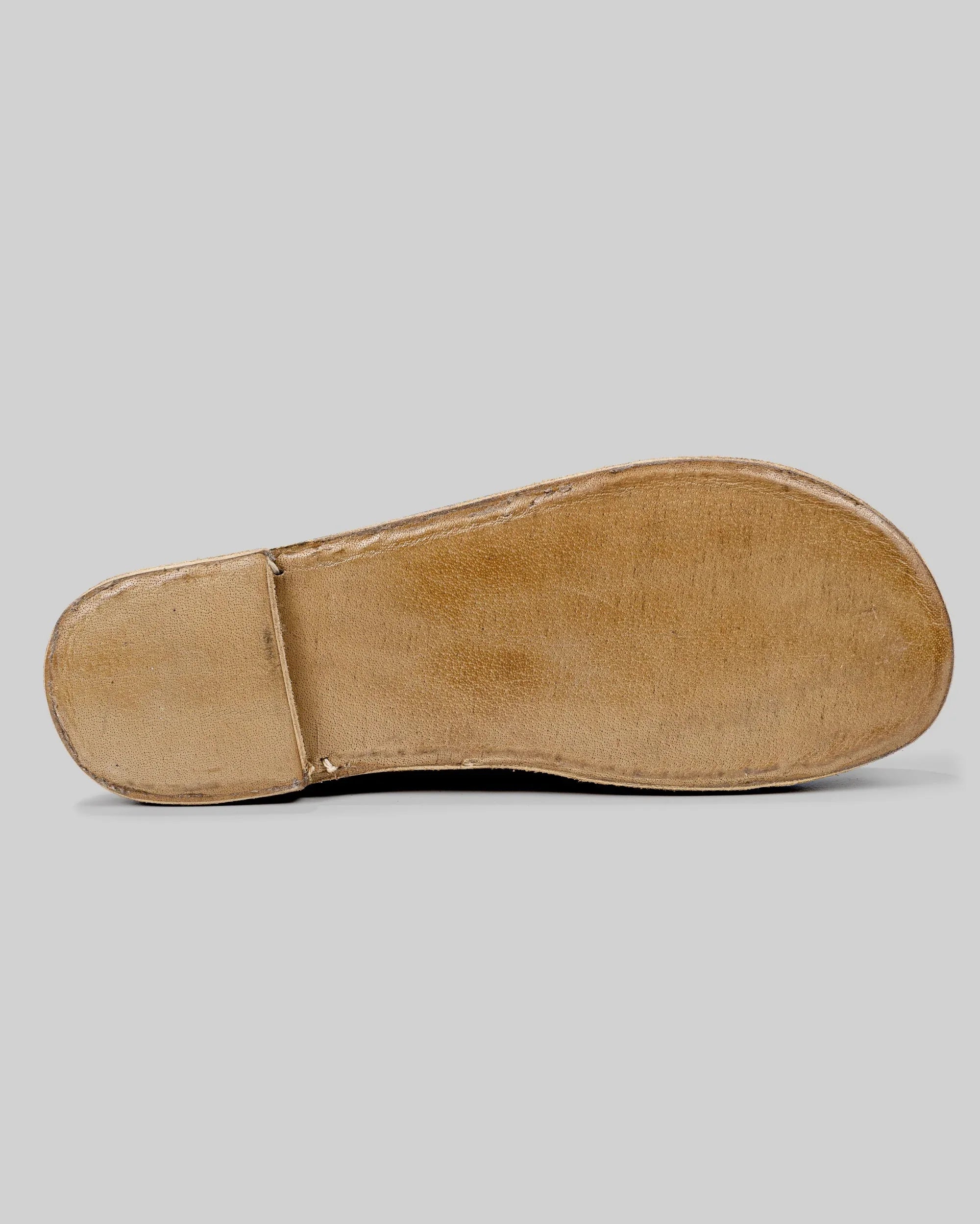 Back view Grey Shearling Slippers - Calf Leather Handcrafted | Bespoky