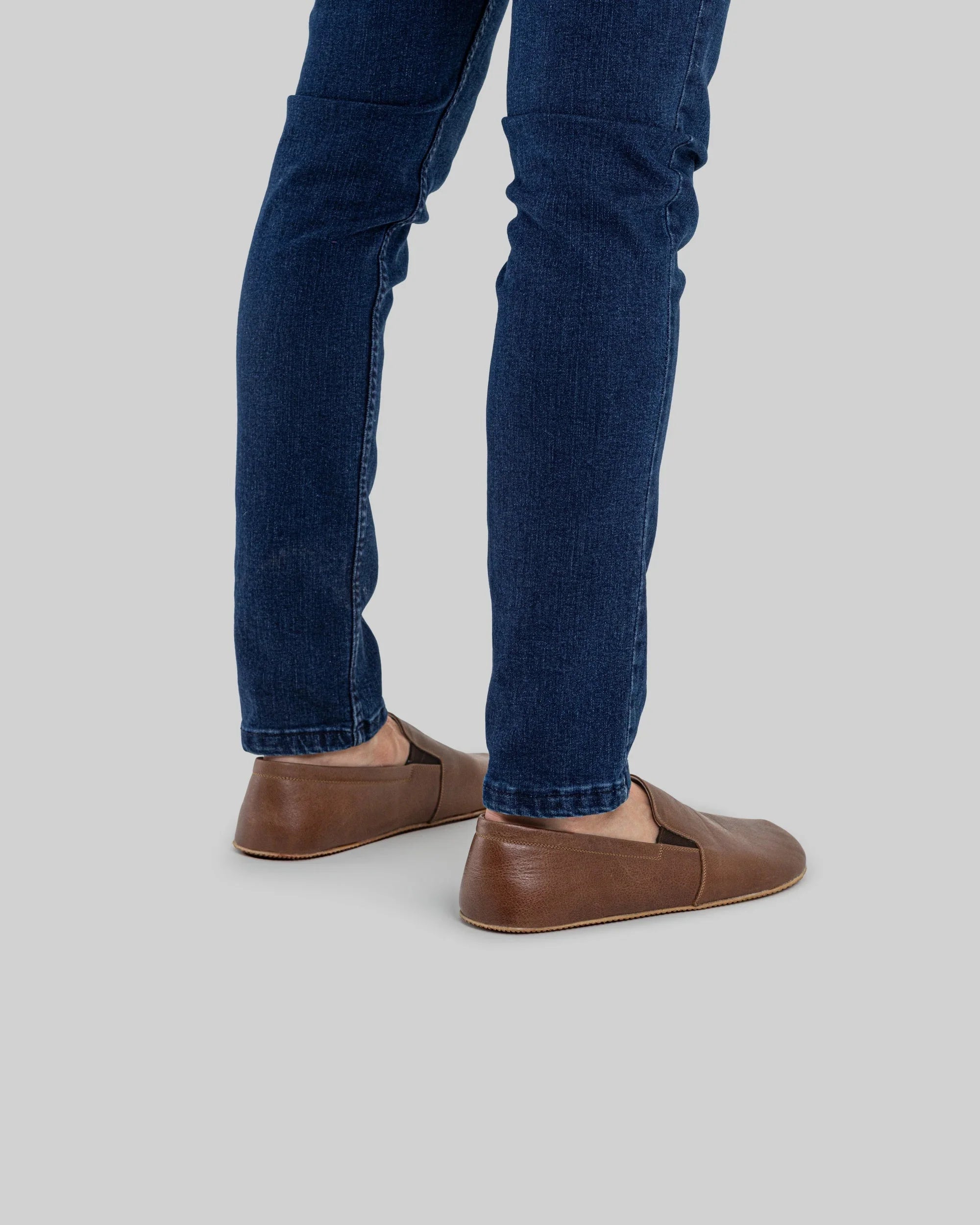 Detail Brown Barefoot Shoes - Handcrafted Calf Leather Turkey | Bespoky