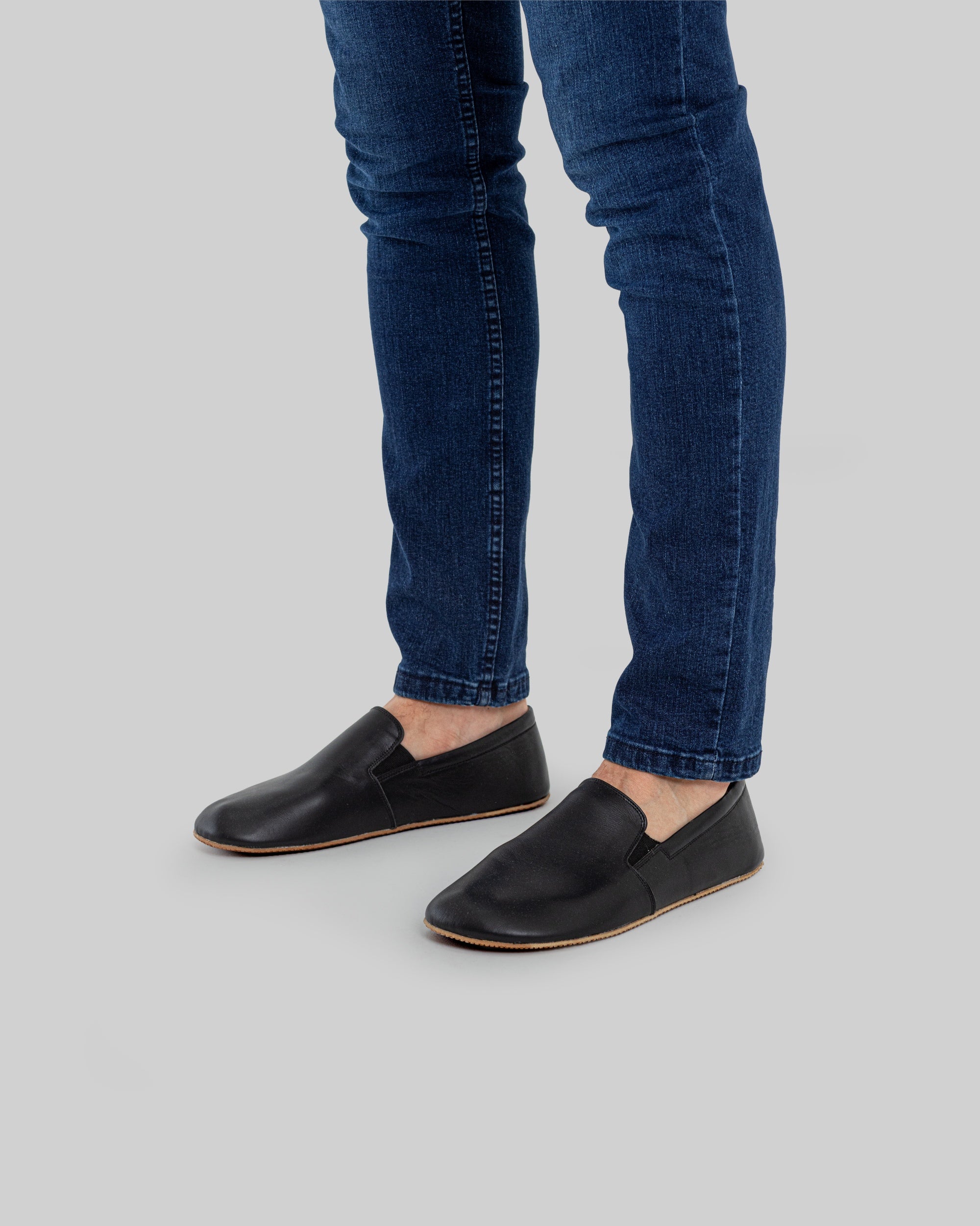 Detail Black Barefoot Shoes - Handcrafted Calf Leather Turkey | Bespoky