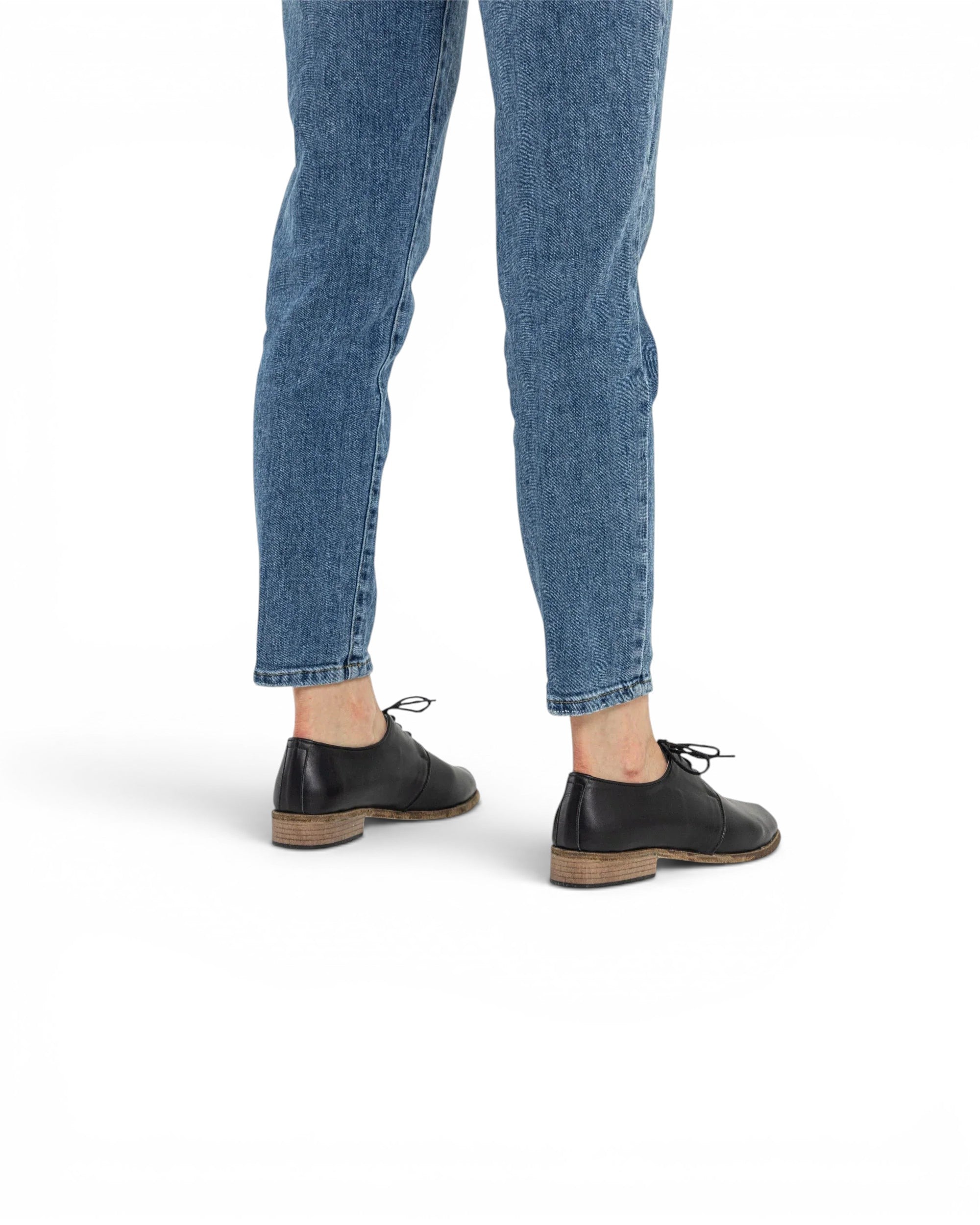 Back view Black Pointed Toe Oxford - Calf Leather Handcrafted | Bespoky
