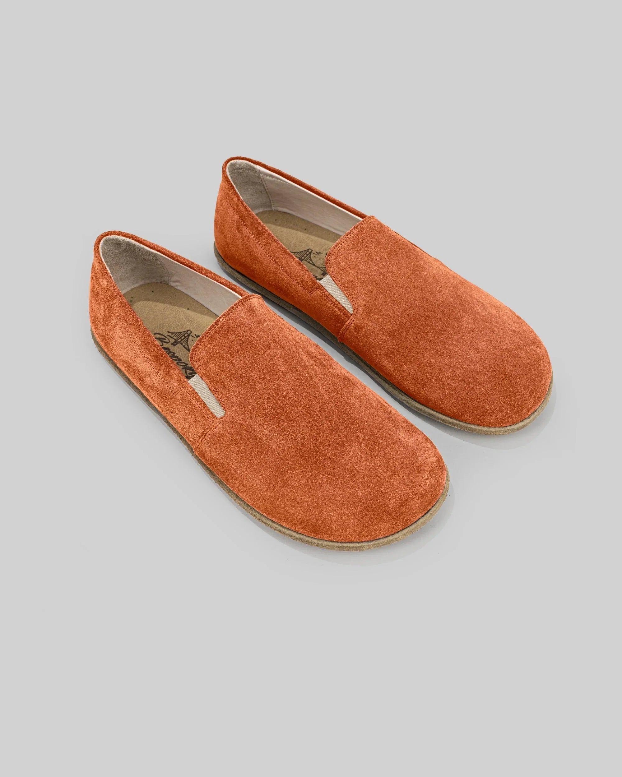 Women's Orange Barefoot Shoes - Handcrafted Calf Leather Wide Toe Box | Bespoky