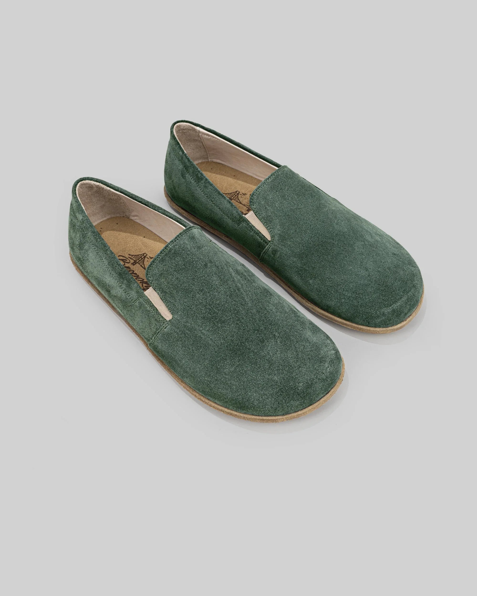Women's Green Barefoot Shoes - Handcrafted Calf Leather Wide Toe Box | Bespoky