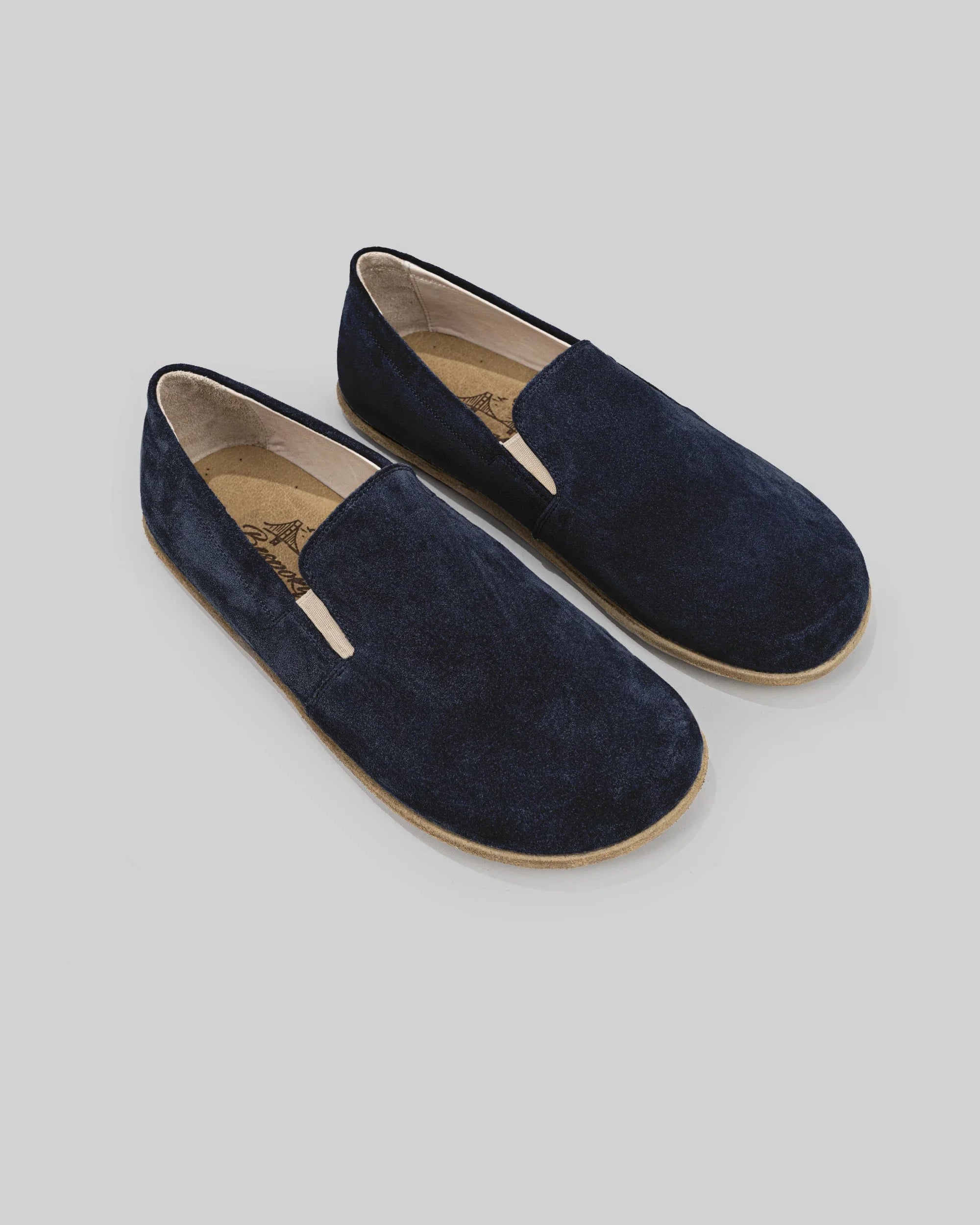 Women's Navy Barefoot Shoes - Handcrafted Calf Leather Wide Toe Box | Bespoky