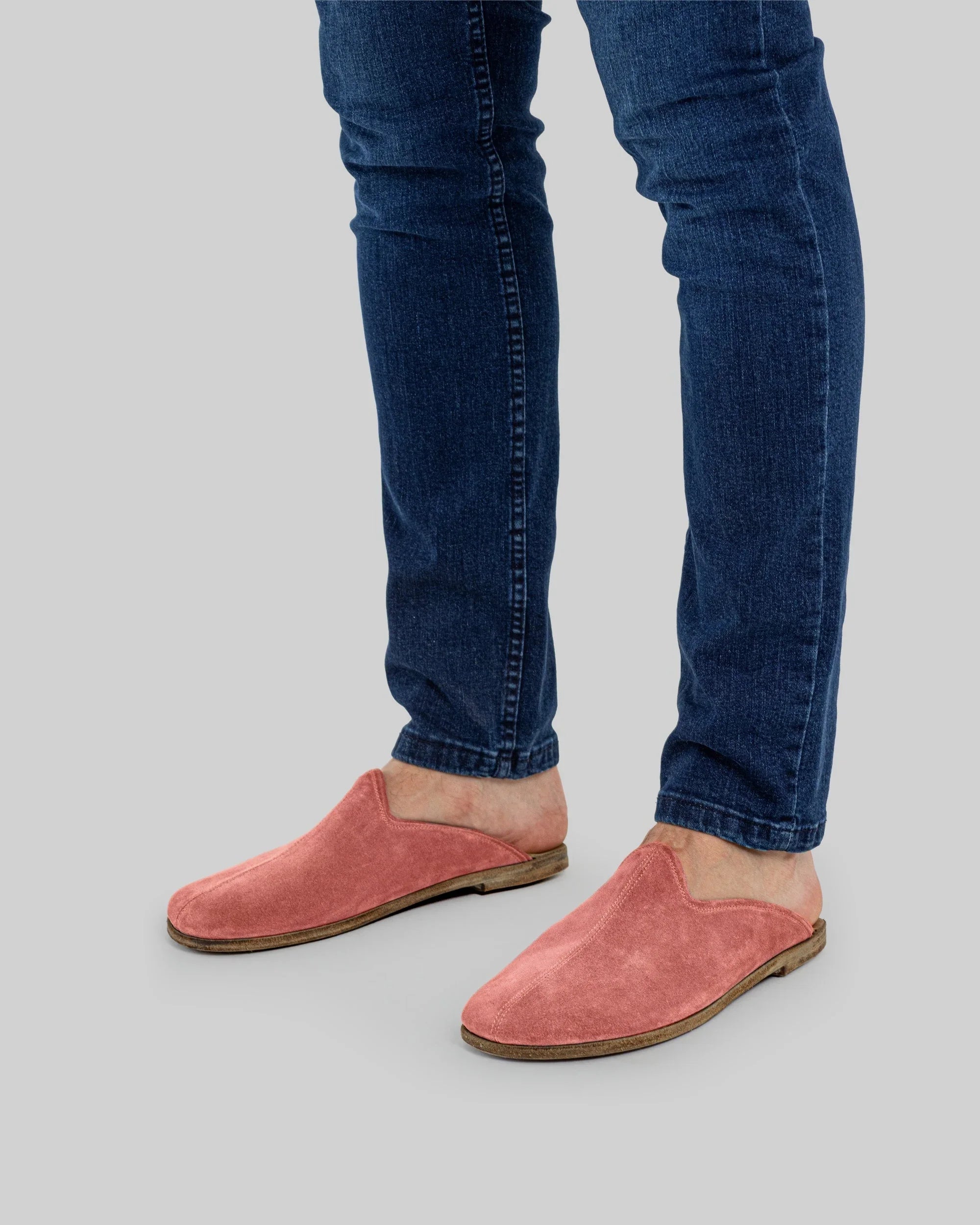 Top view Pink Slippers - Handcrafted Calf Leather | Bespoky
