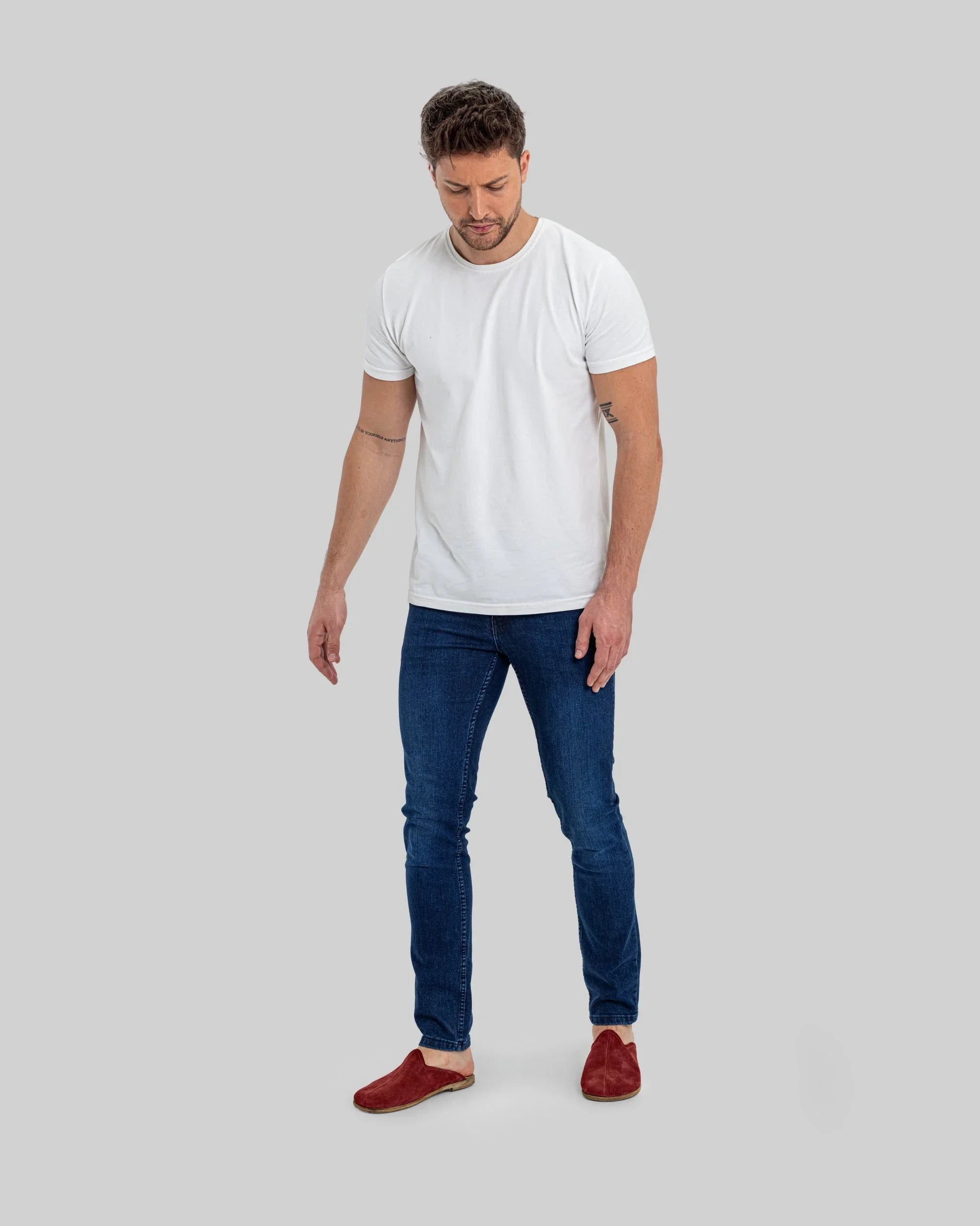 Pair Burgundy Suede Slippers - Barefoot Wide Toe Calf Leather | Bespoky