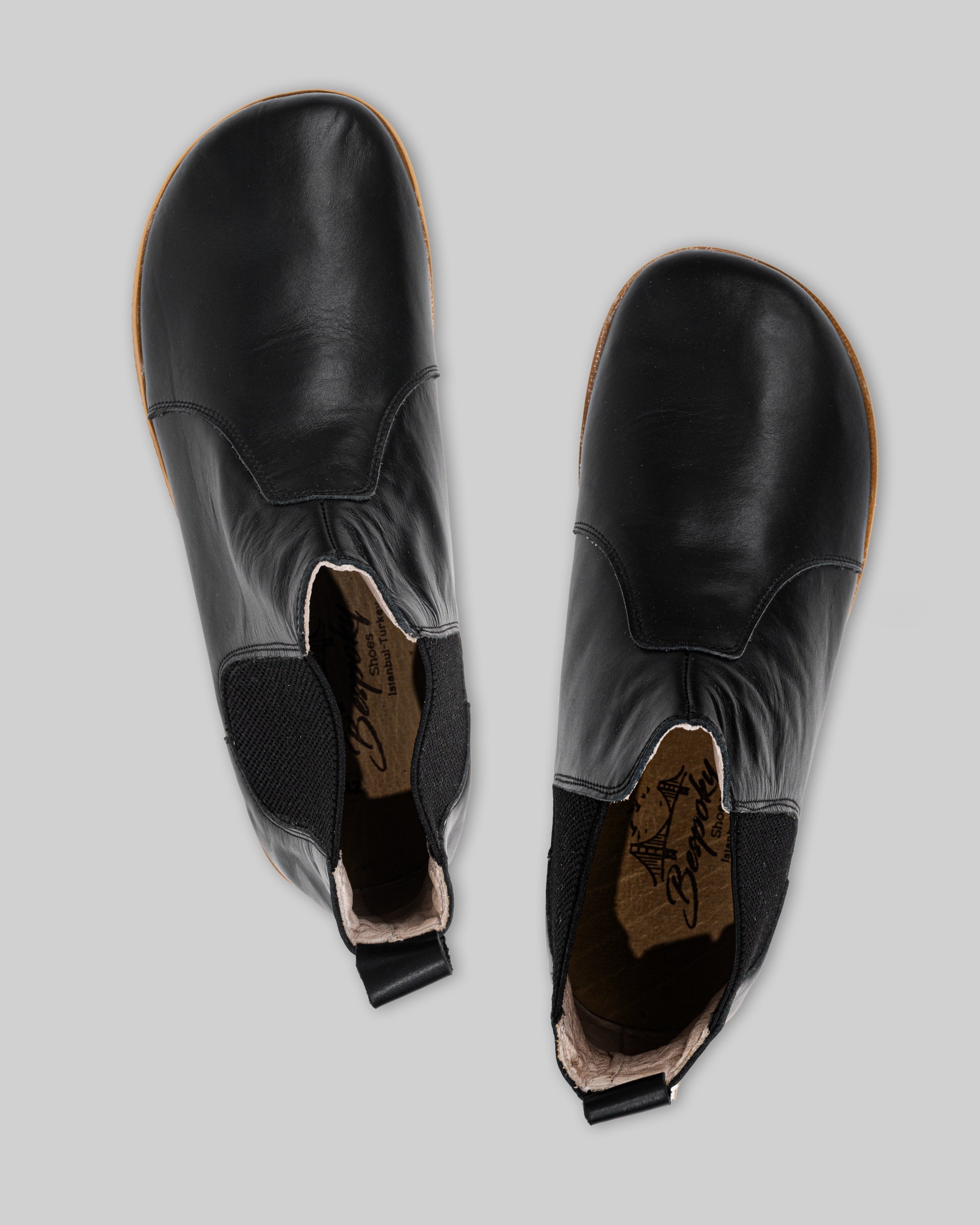 Side view Black Chelsea Boots - Calf Leather Zero Drop | Bespoky