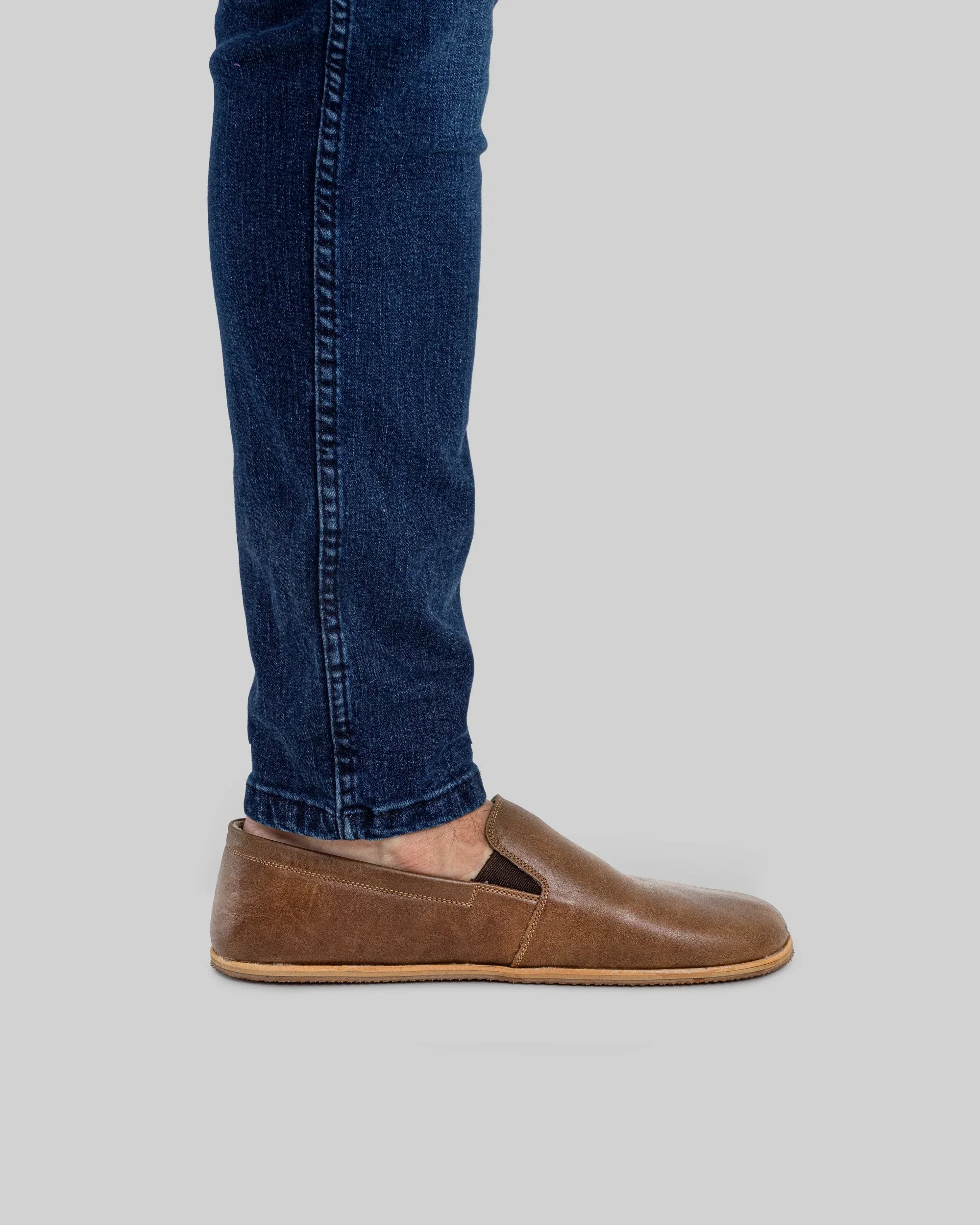 Back view Brown Barefoot Shoes - Calf Leather Handcrafted | Bespoky