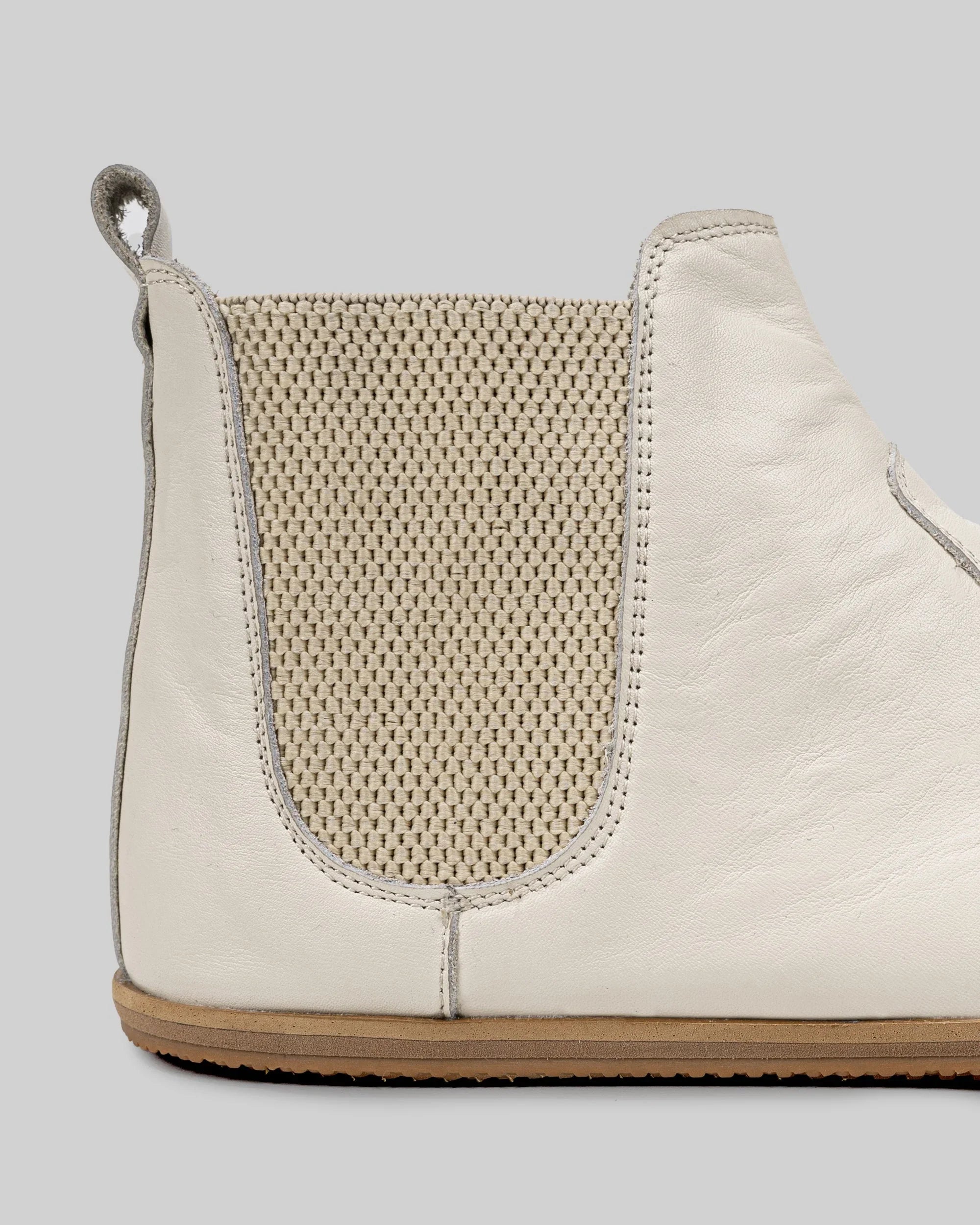Side view Cream Chelsea Boots - Calf Leather Zero Drop | Bespoky