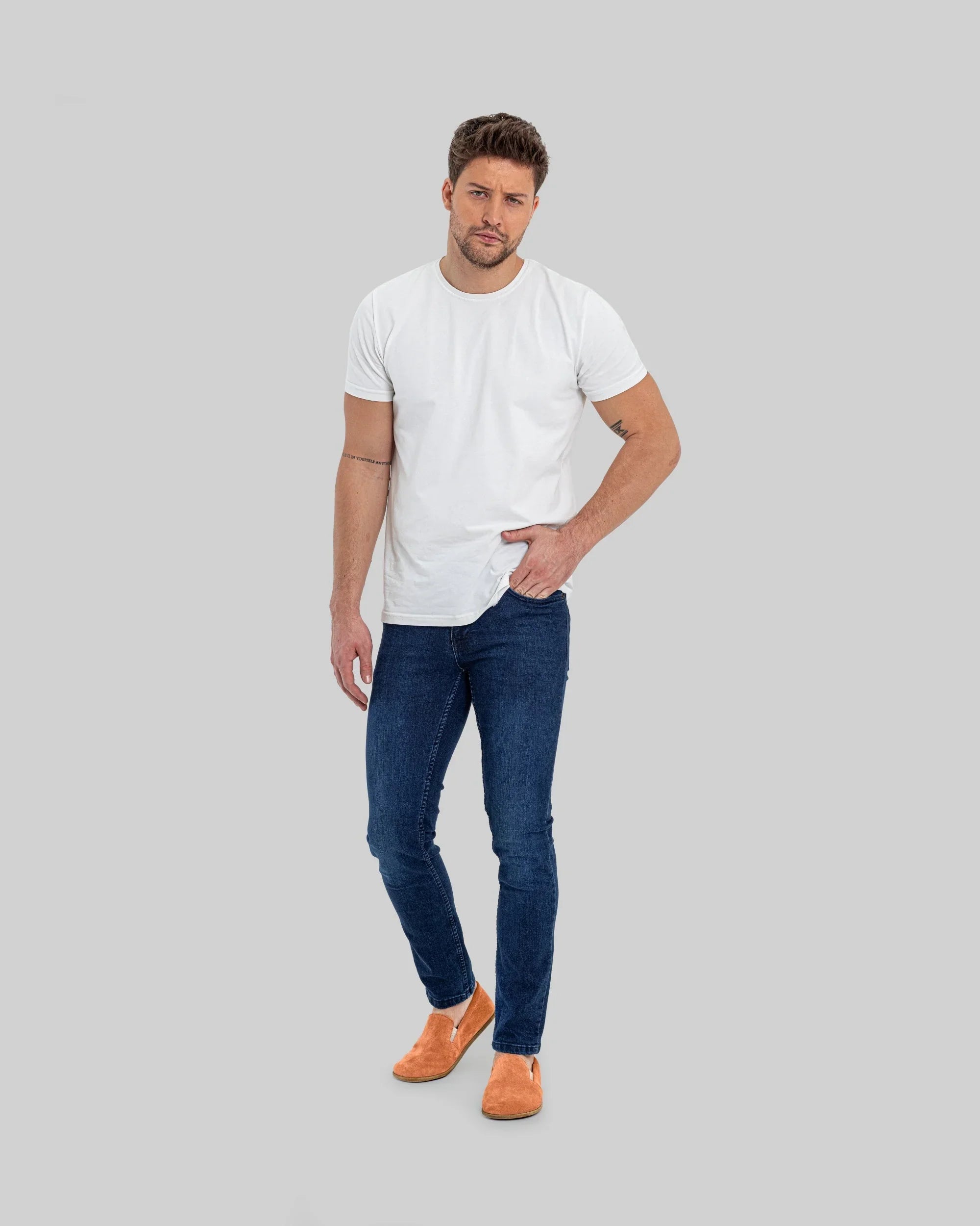 Pair Orange Barefoot Shoes - Barefoot Wide Toe Calf Leather | Bespoky