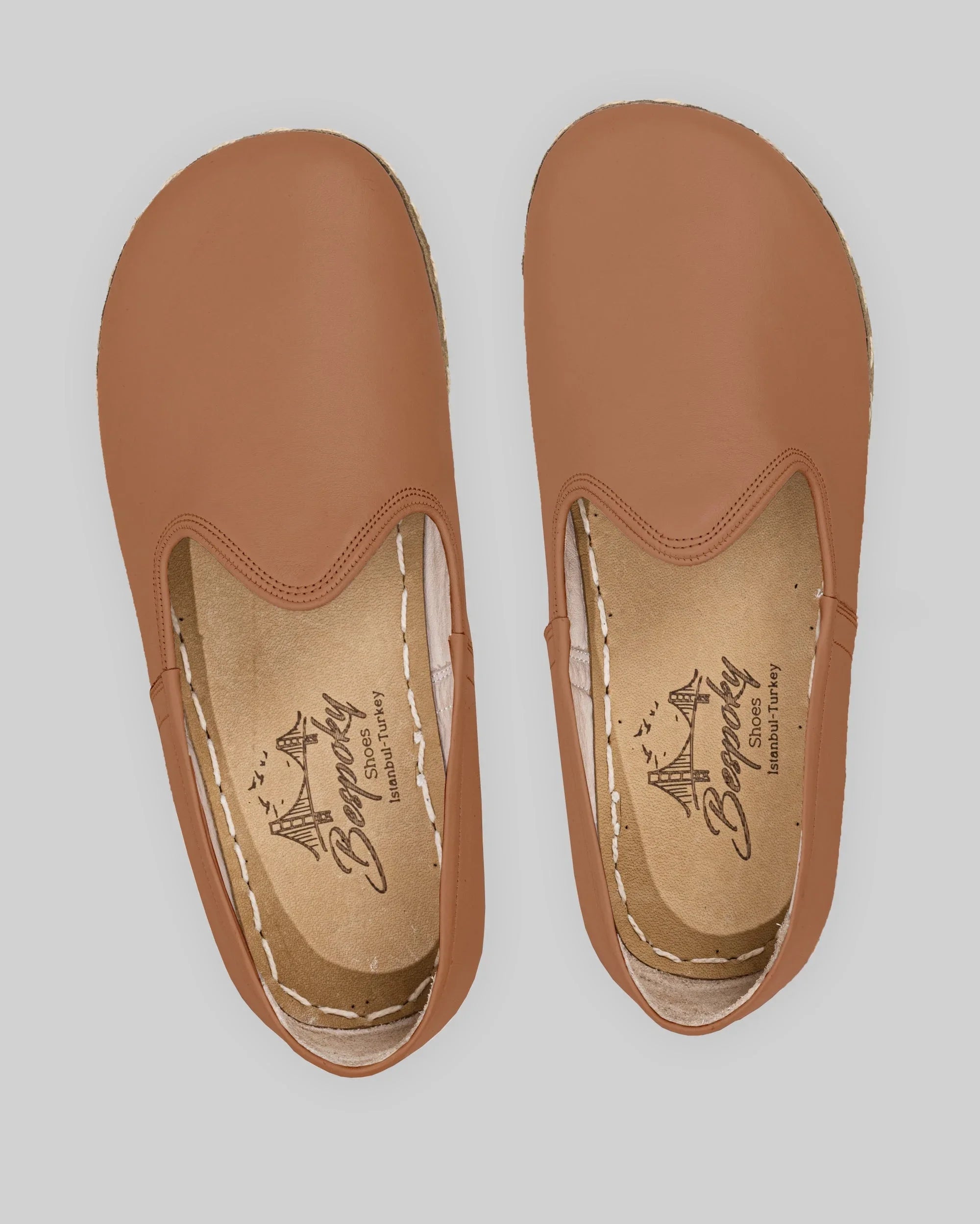 Side view Tan Barefoot Yemeni - Calf Leather Zero Drop | Bespoky