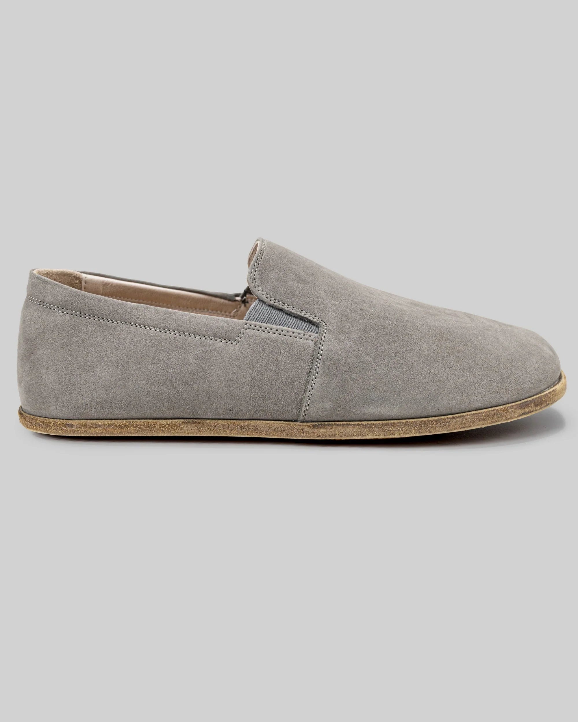 Side view Smoked Nubuck Barefoot Shoes - Calf Leather Zero Drop | Bespoky