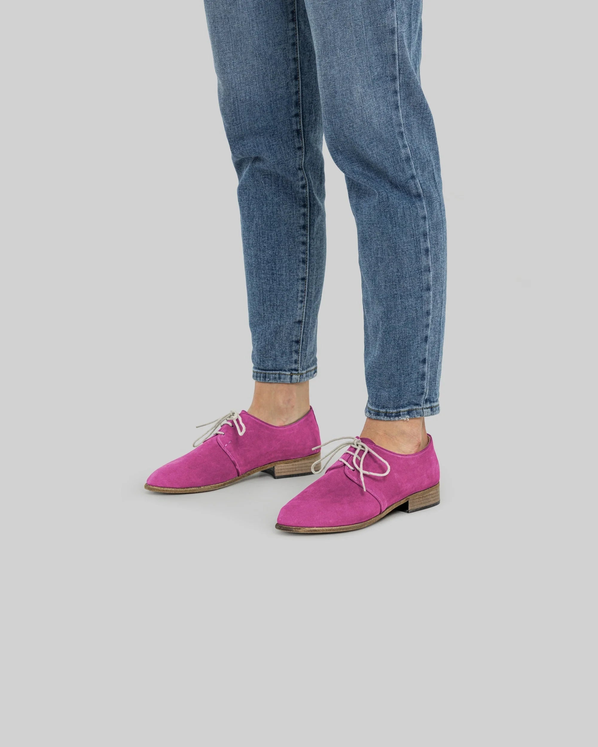 Top view Pink Pointed Toe Oxford - Handcrafted Calf Leather | Bespoky