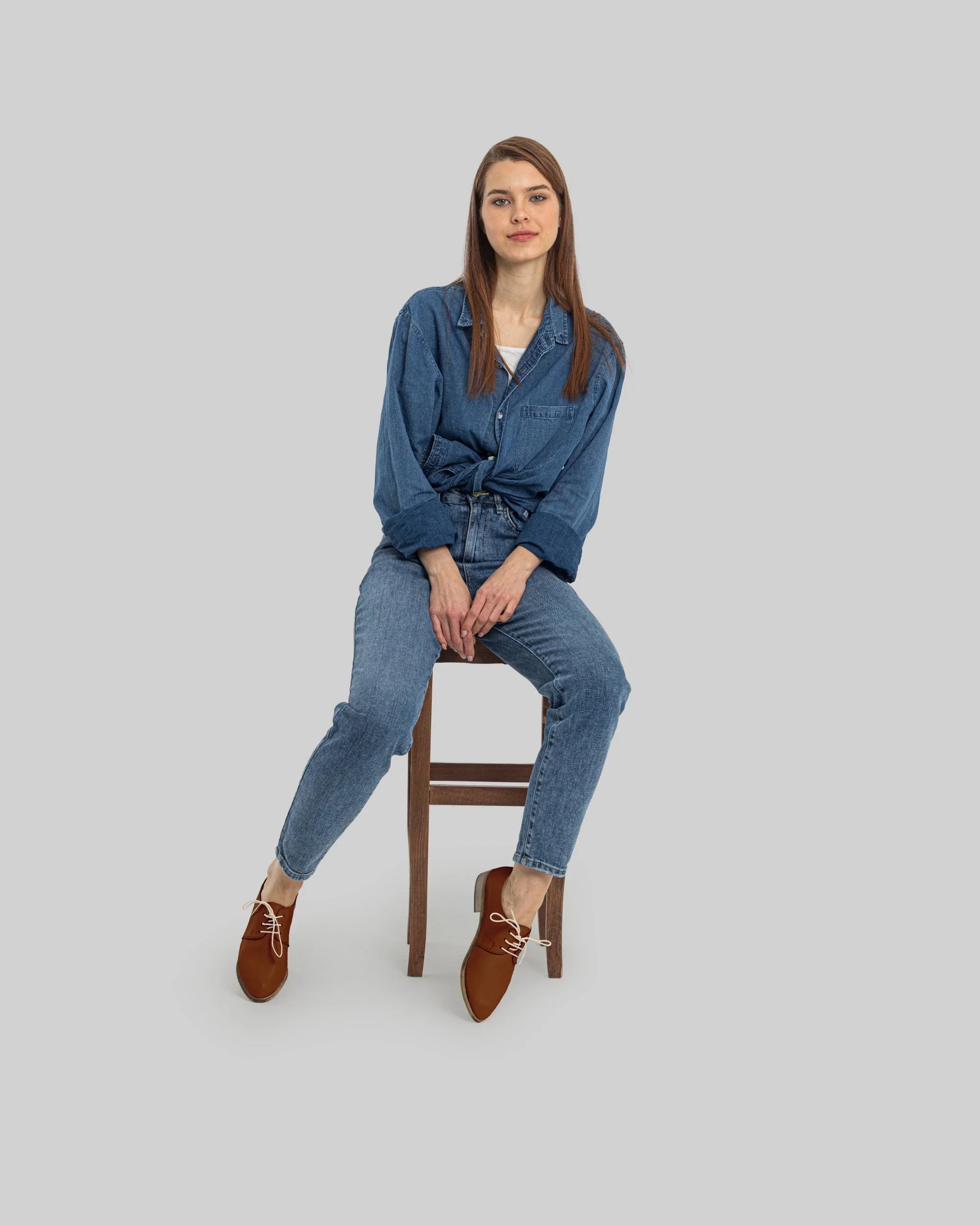 Close-up calf leather - Dark Brown Pointed Toe Oxford Detail | Bespoky