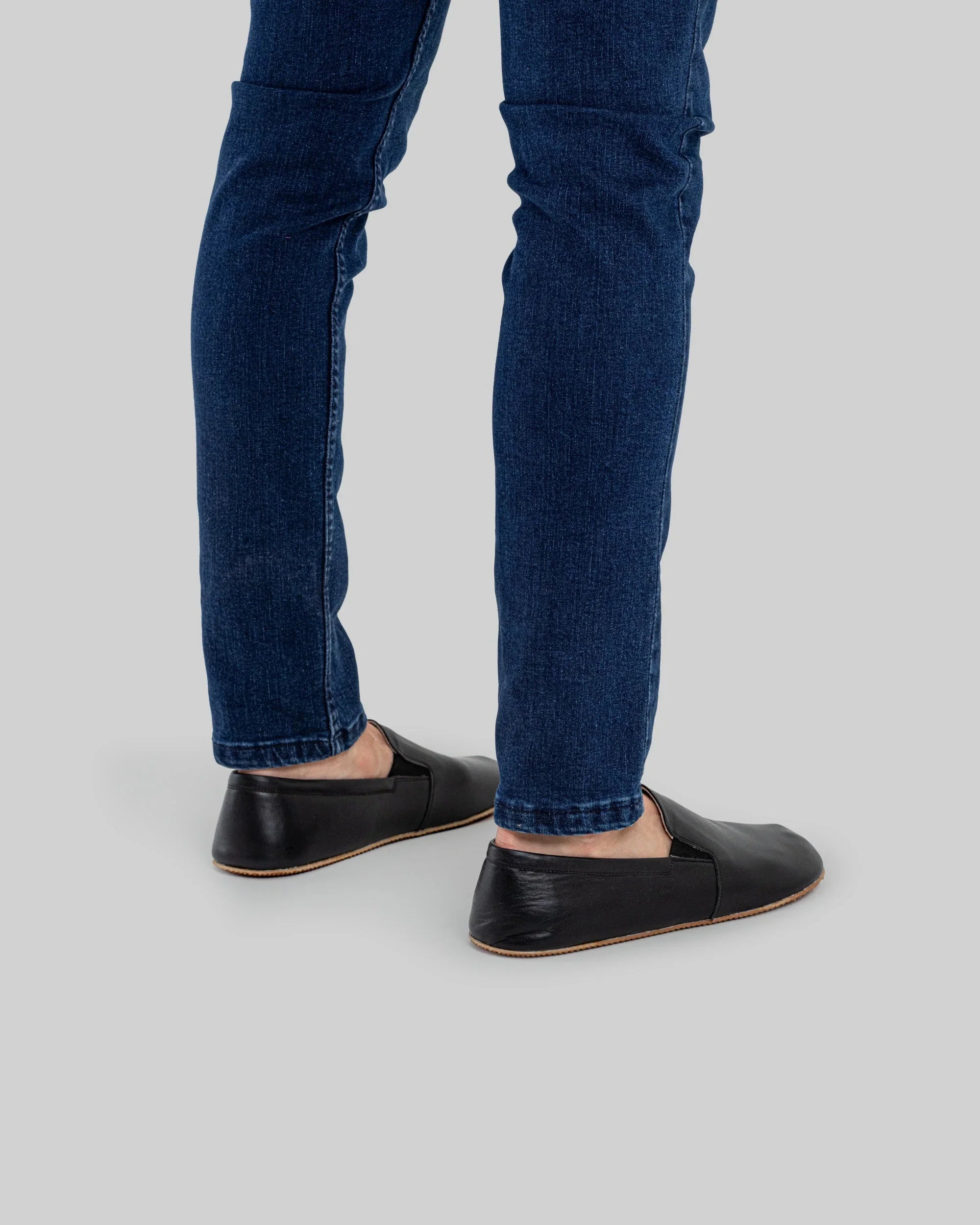 Pair Black Barefoot Shoes - Barefoot Wide Toe Calf Leather | Bespoky
