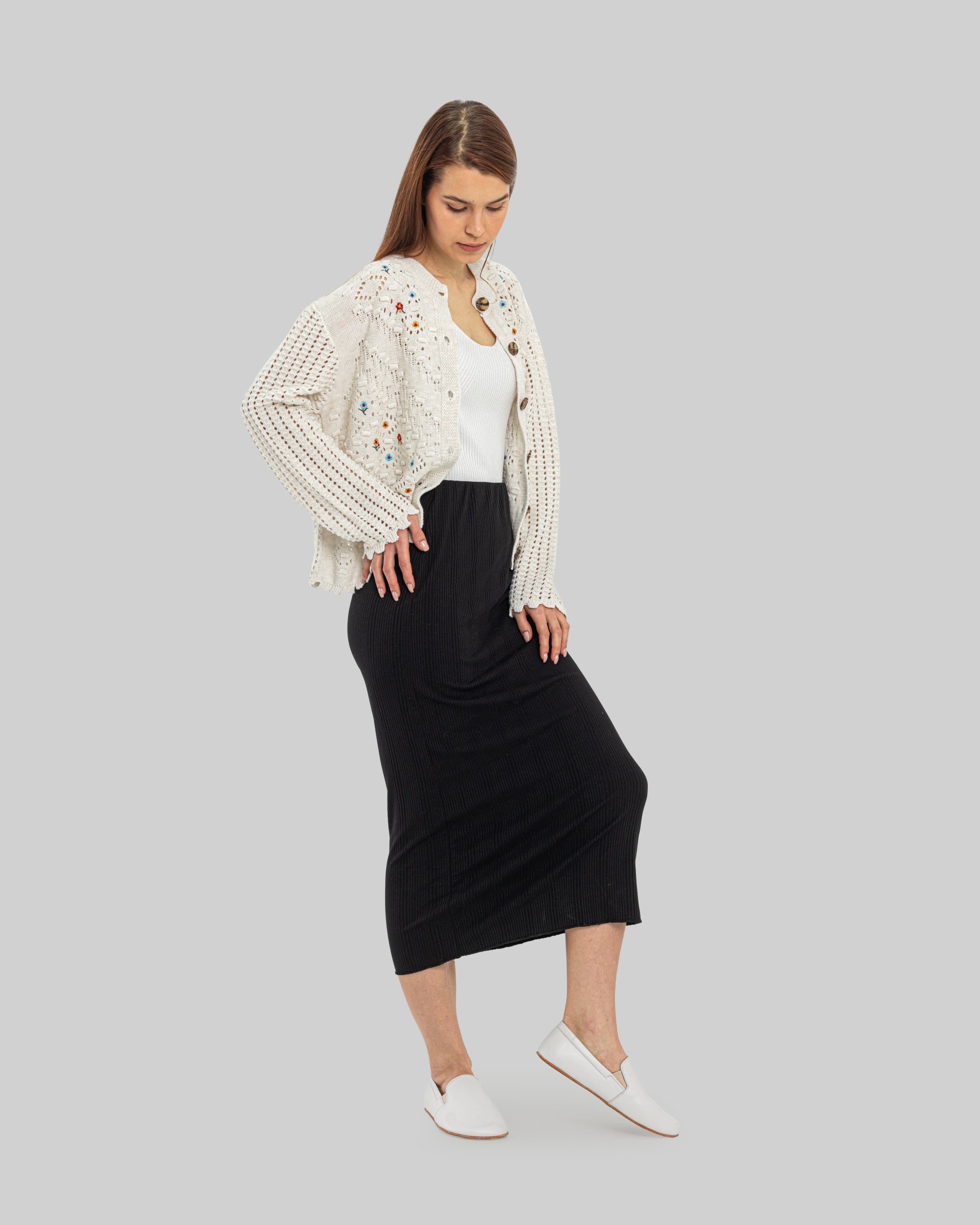 Back view White Barefoot Shoes - Calf Leather Handcrafted | Bespoky