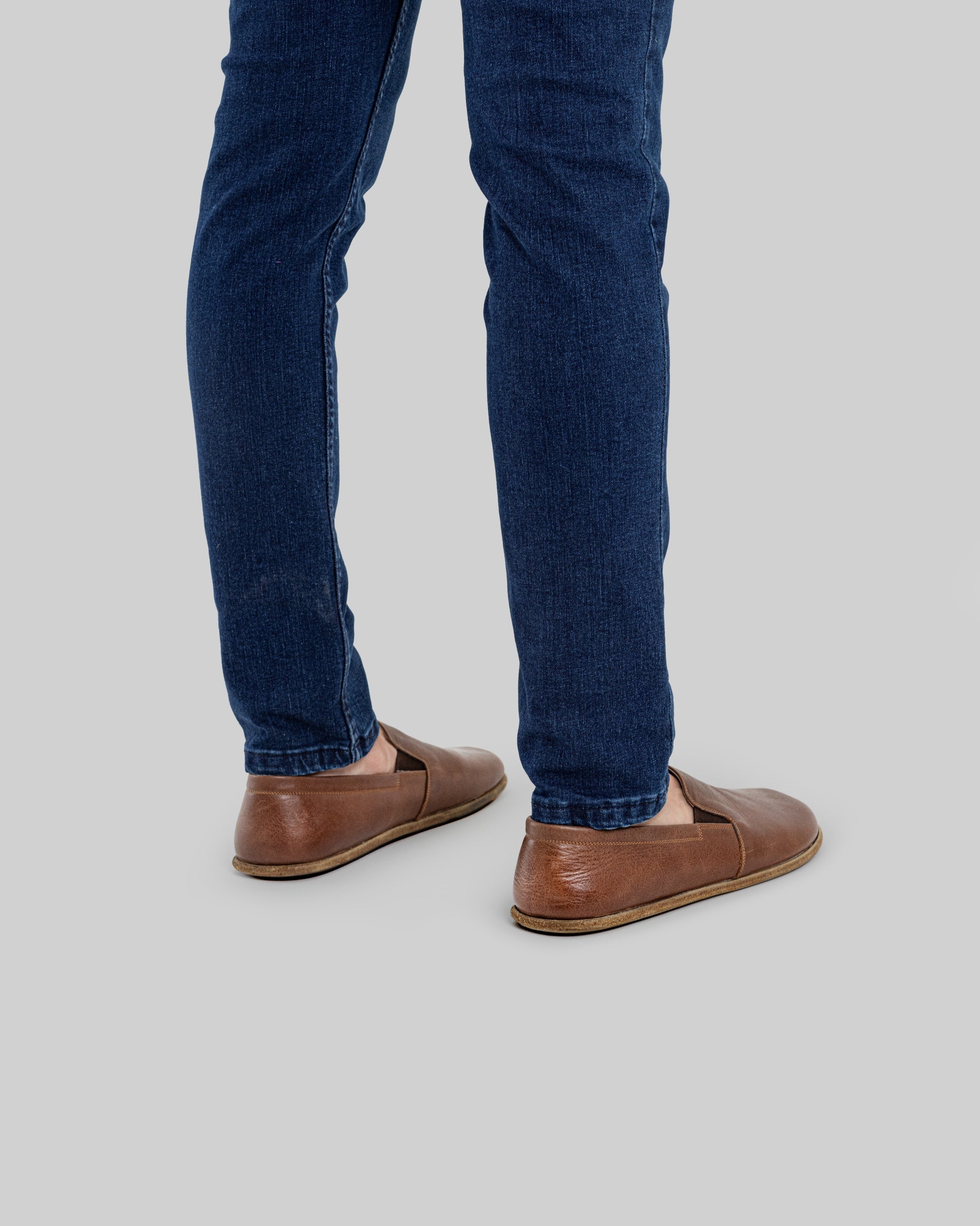 Detail Brown Barefoot Shoes - Handcrafted Calf Leather Turkey | Bespoky