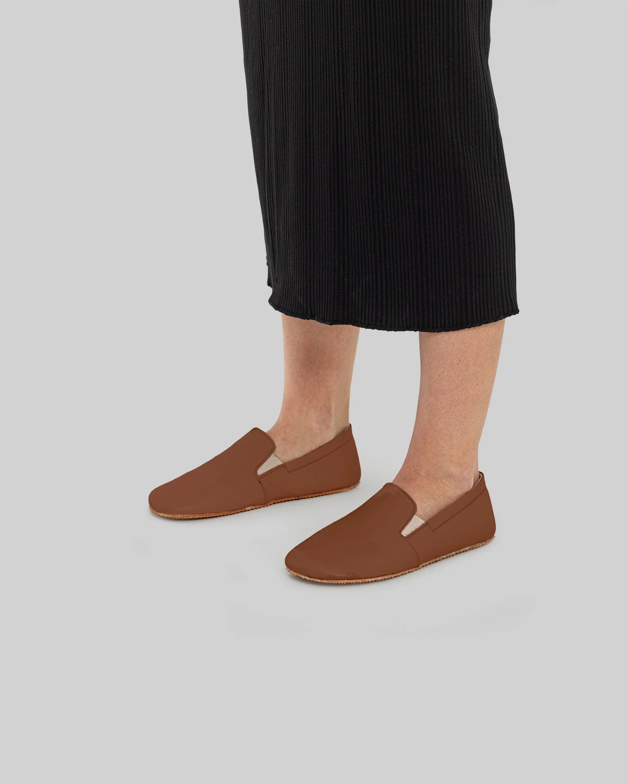 Back view Dark Brown Barefoot Shoes - Calf Leather Handcrafted | Bespoky