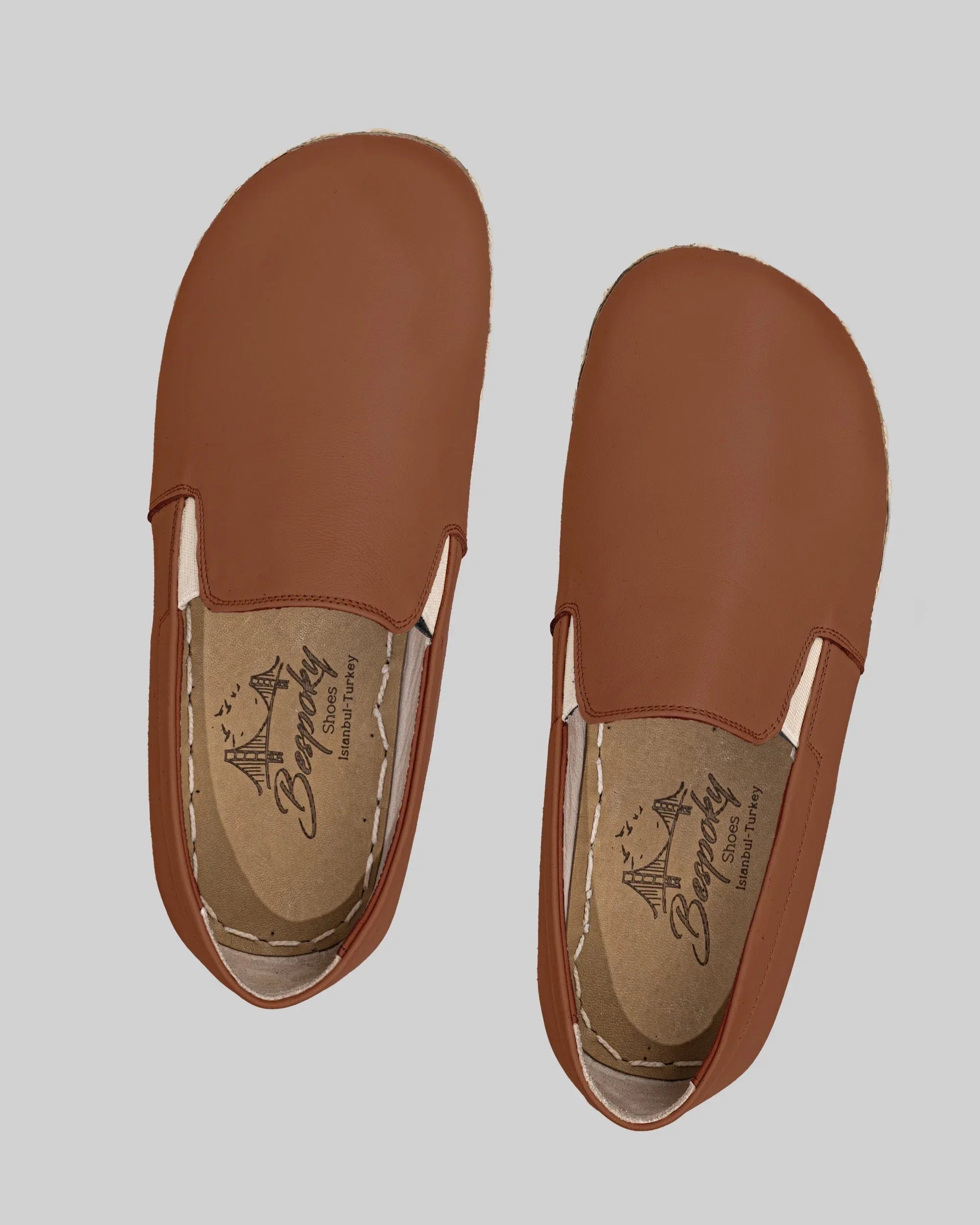Detail Dark Brown Barefoot Shoes - Handcrafted Calf Leather Turkey | Bespoky