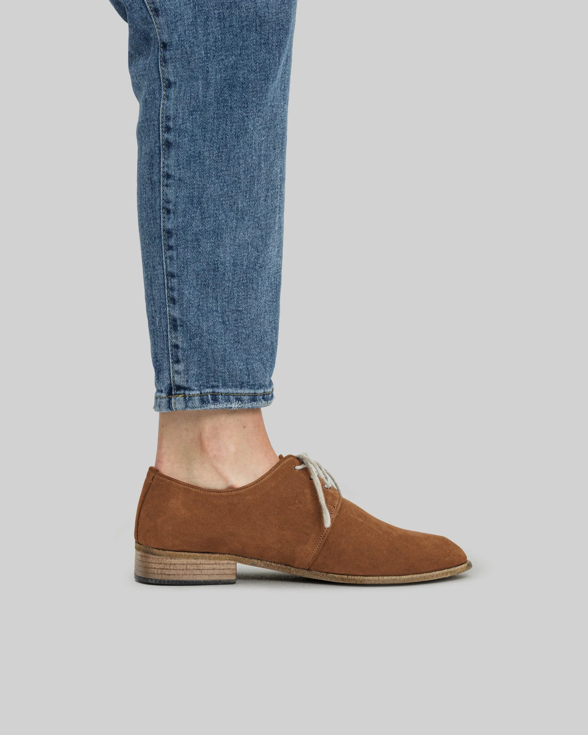 Pair Tan Pointed Toe Oxford - Barefoot Wide Toe Calf Leather | Bespoky