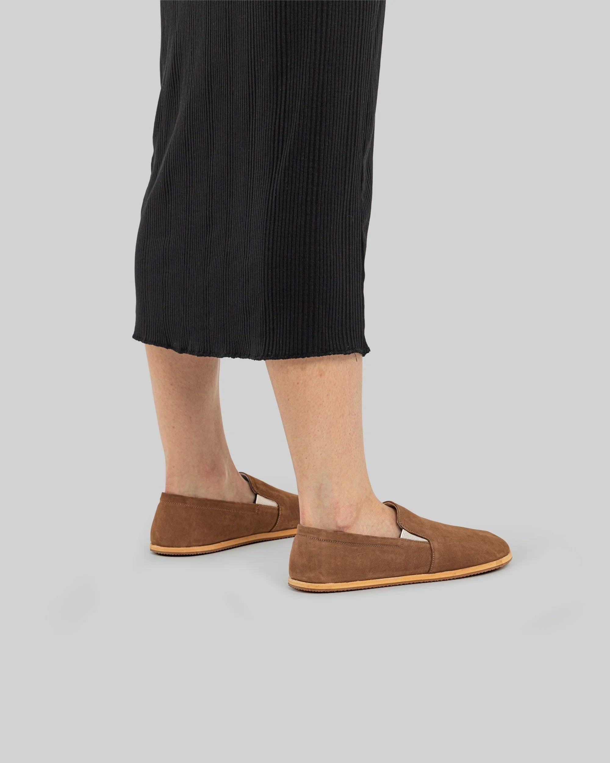 Pair Tan Barefoot Shoes - Barefoot Wide Toe Calf Leather | Bespoky