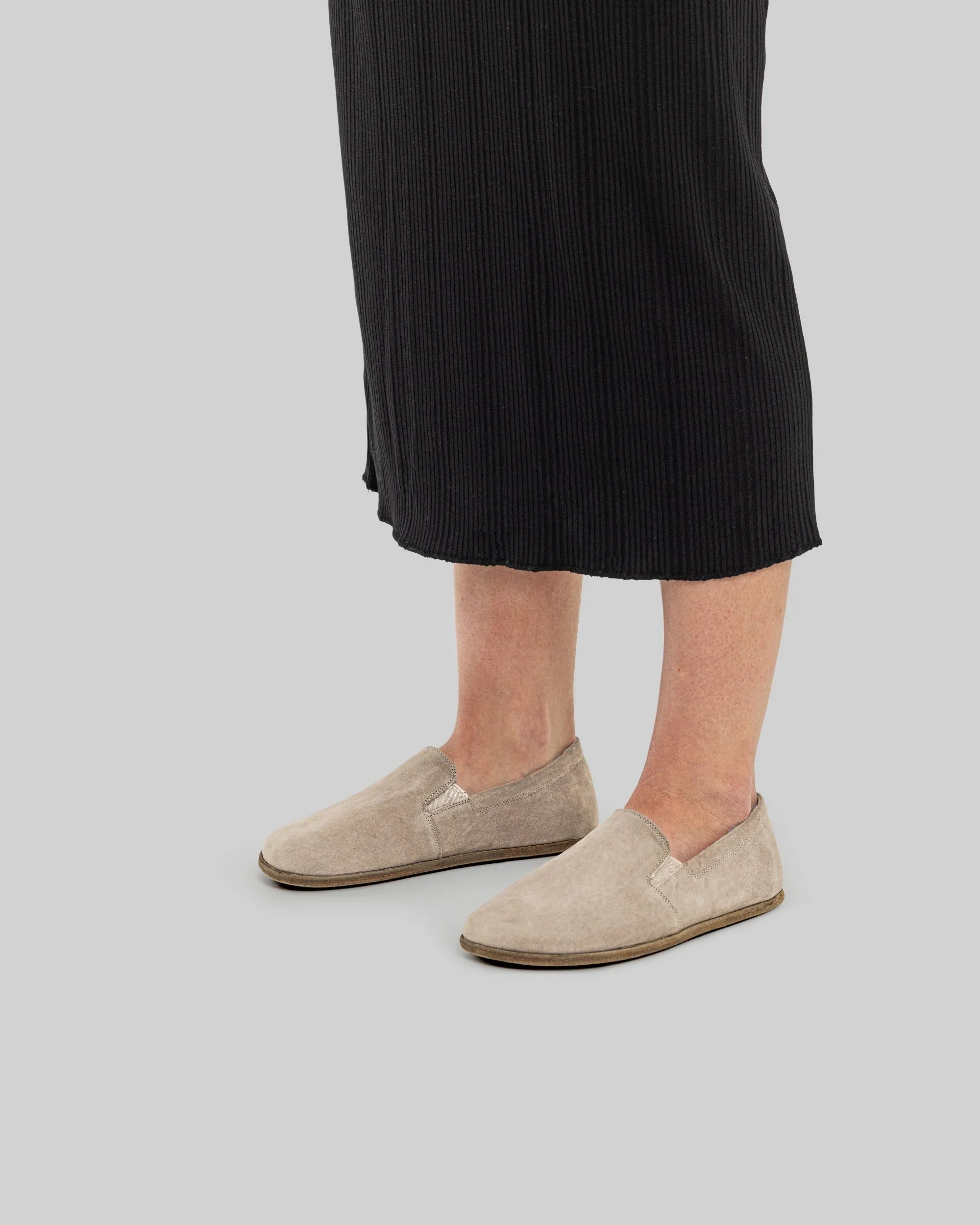 Top view Beige Barefoot Shoes - Handcrafted Calf Leather | Bespoky