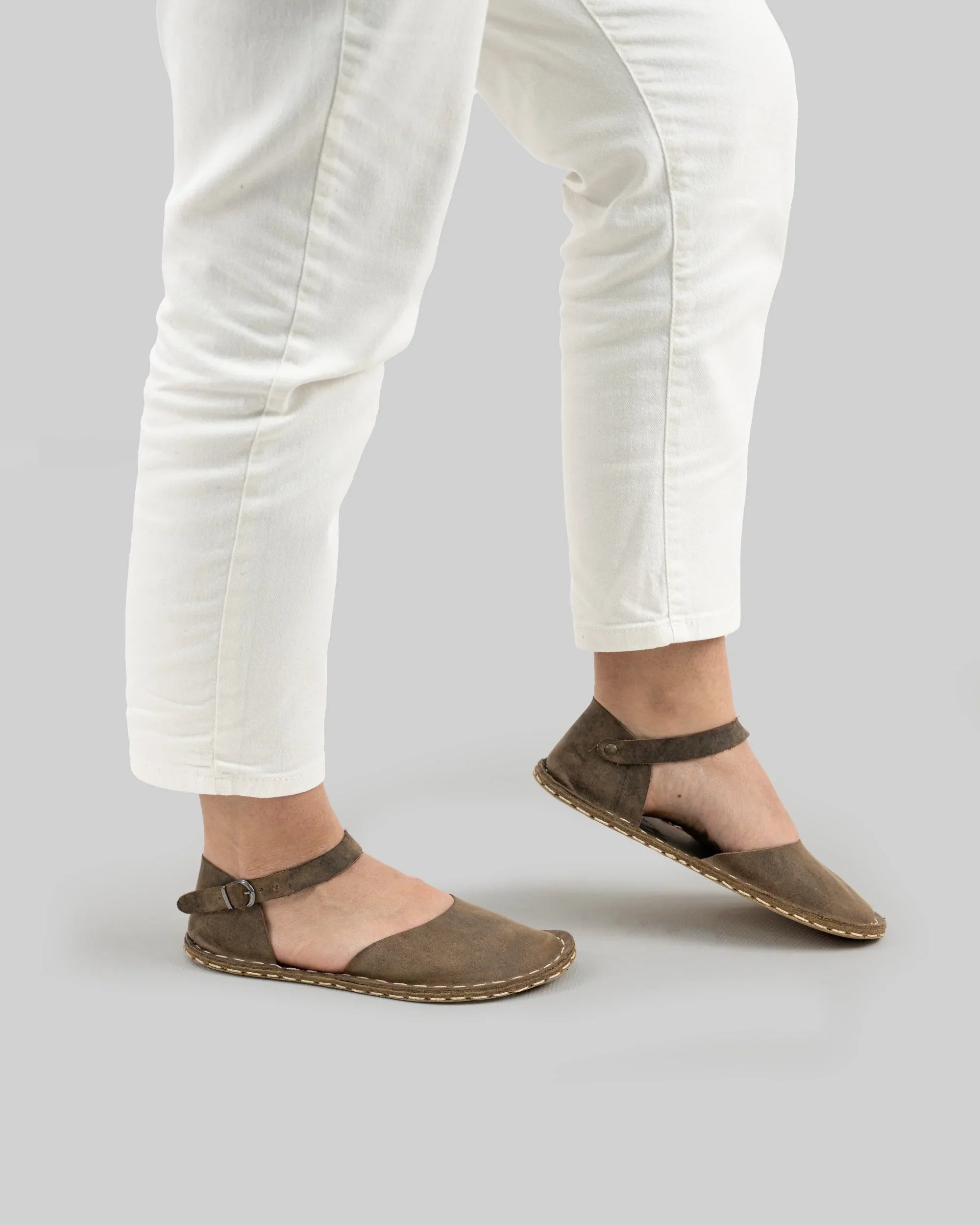 Pair Leather Barefoot Sandal - Barefoot Wide Toe Calf Leather | Bespoky