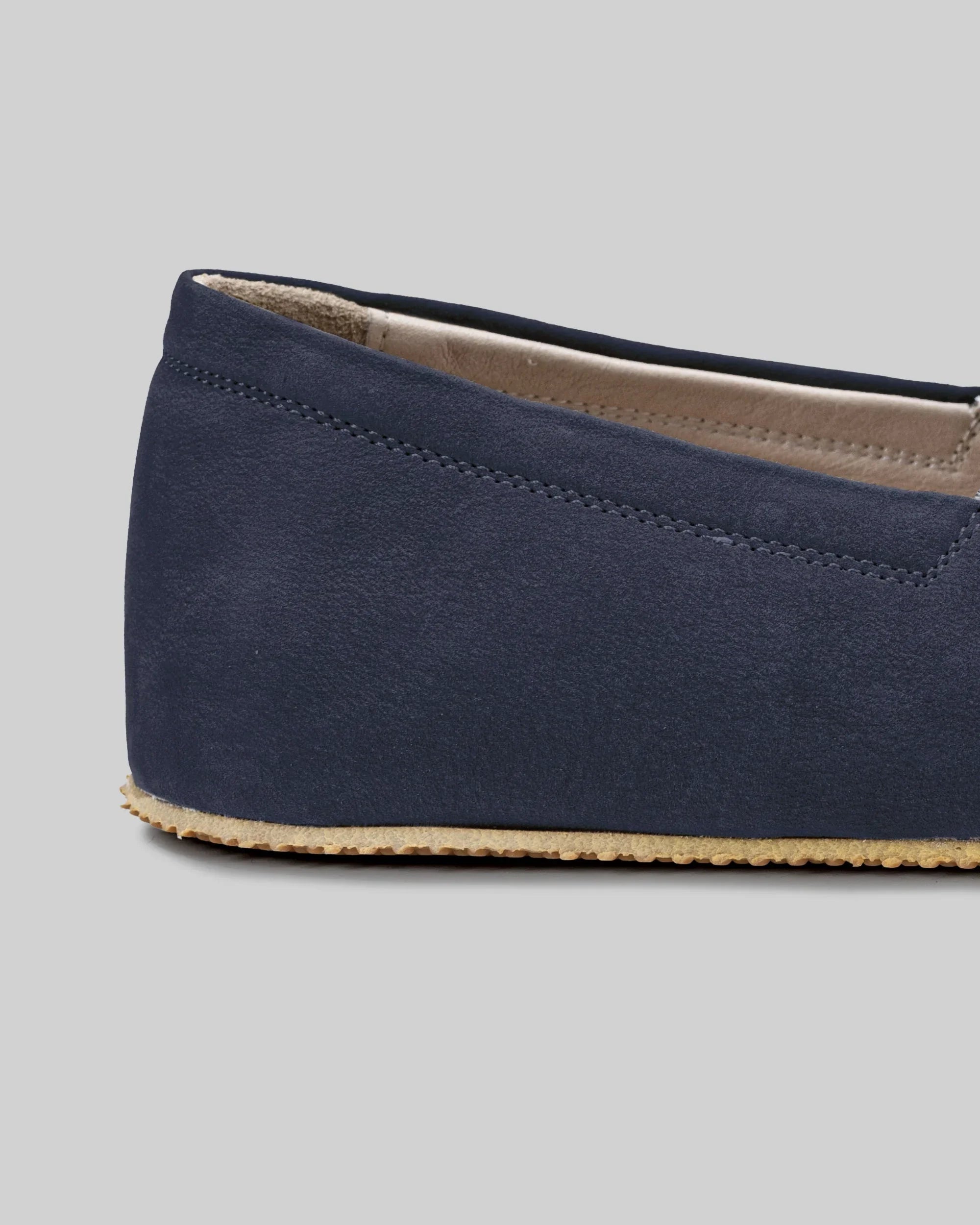 Top view Navy Barefoot Shoes - Handcrafted Calf Leather | Bespoky