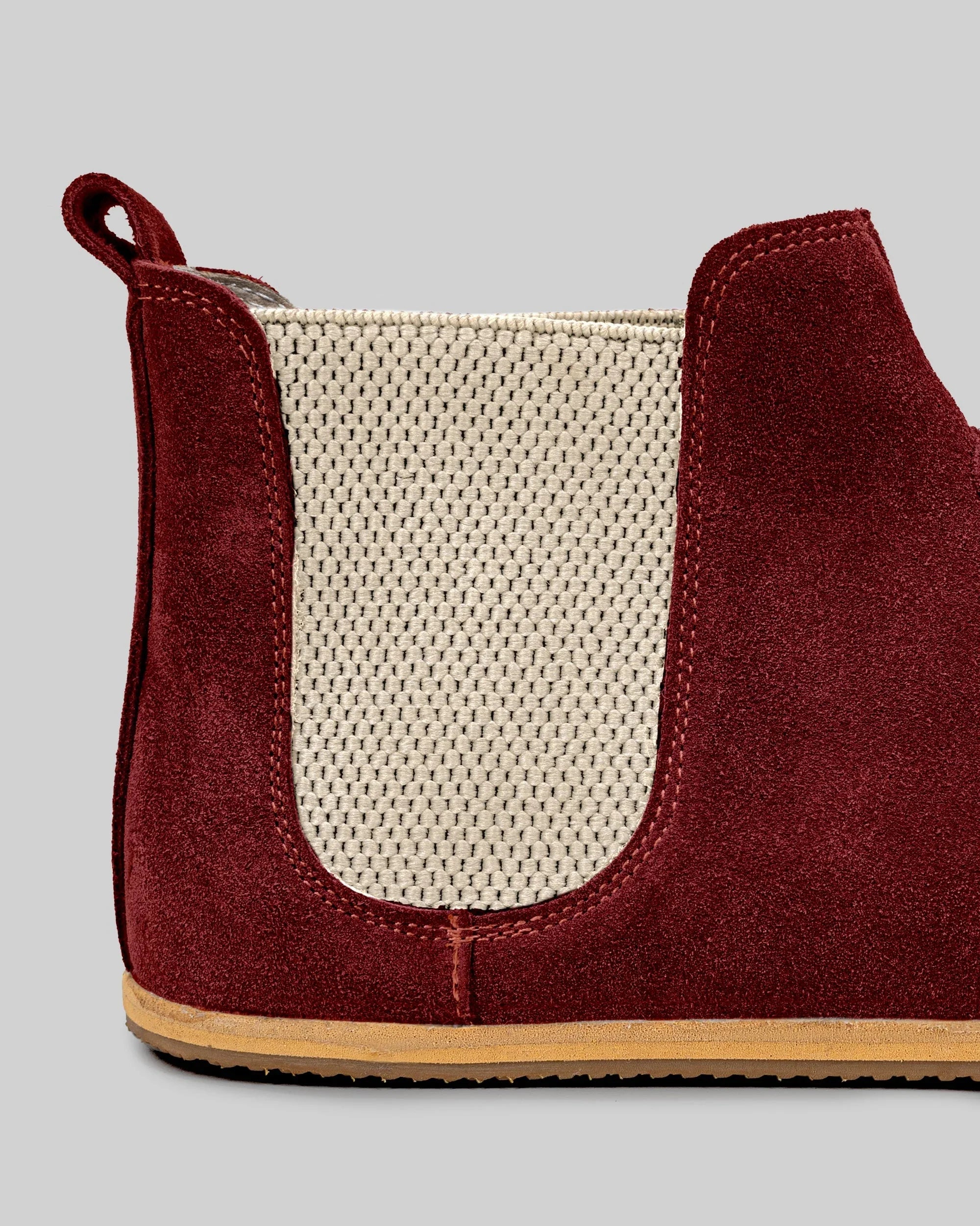 Top view Burgundy Suede Chelsea Boots - Handcrafted Calf Leather | Bespoky
