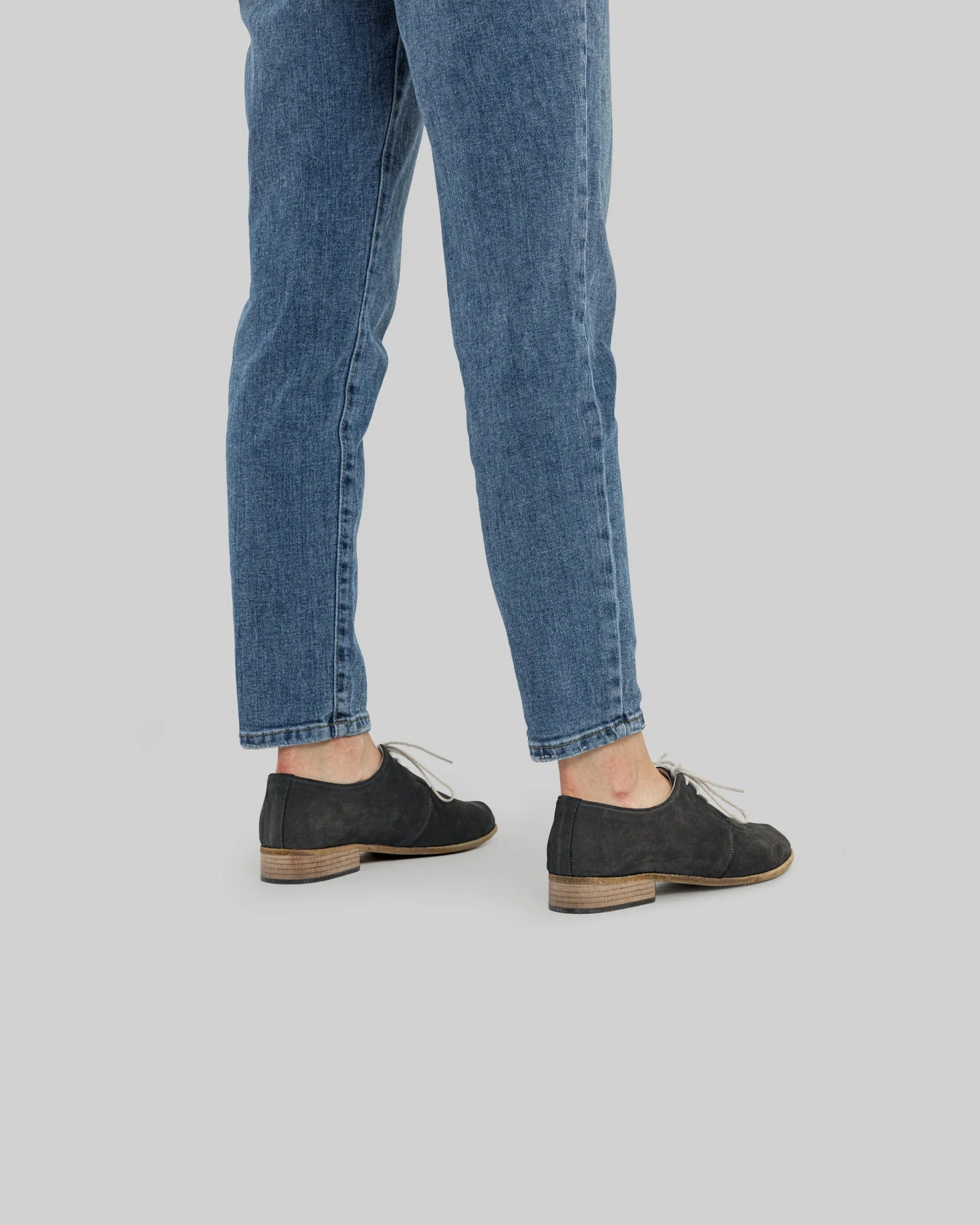 Detail Smoked Pointed Toe Oxford - Handcrafted Calf Leather Turkey | Bespoky