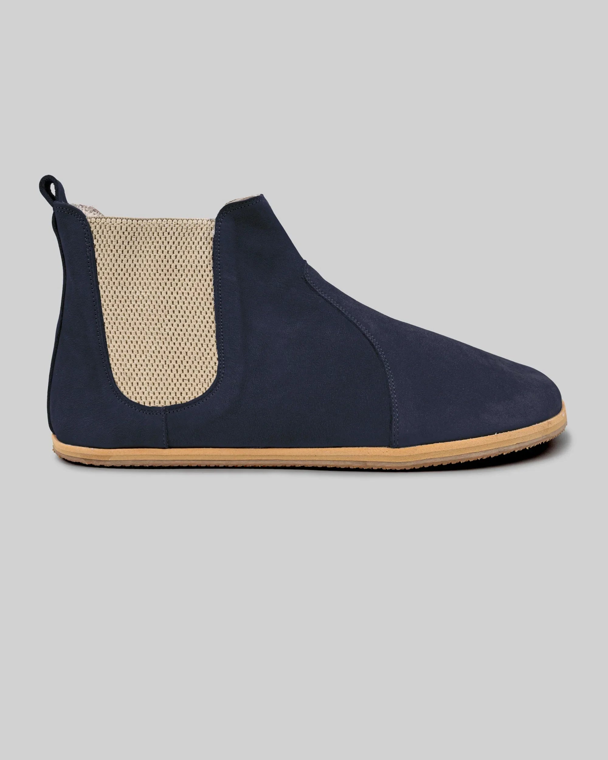 Top view Navy Nubuck Chelsea Boots - Handcrafted Calf Leather | Bespoky