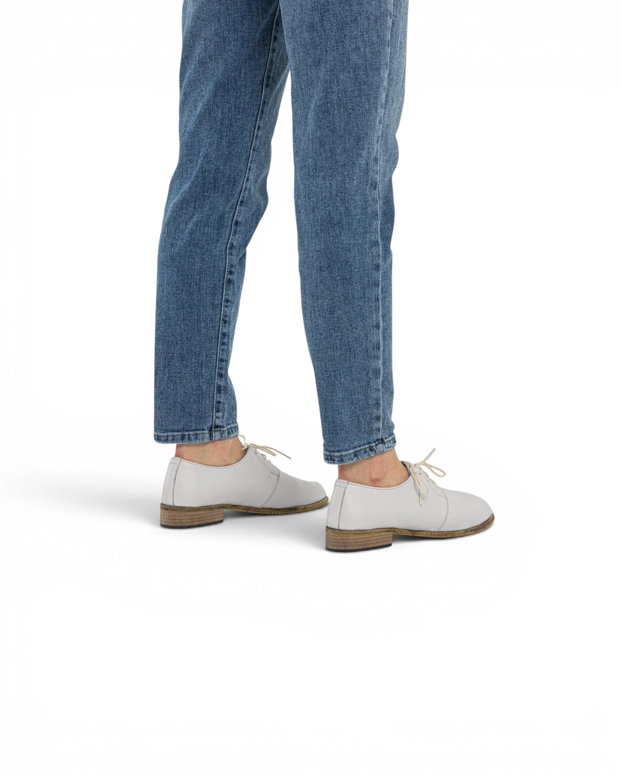 Top view White Pointed Toe Oxford - Handcrafted Calf Leather | Bespoky