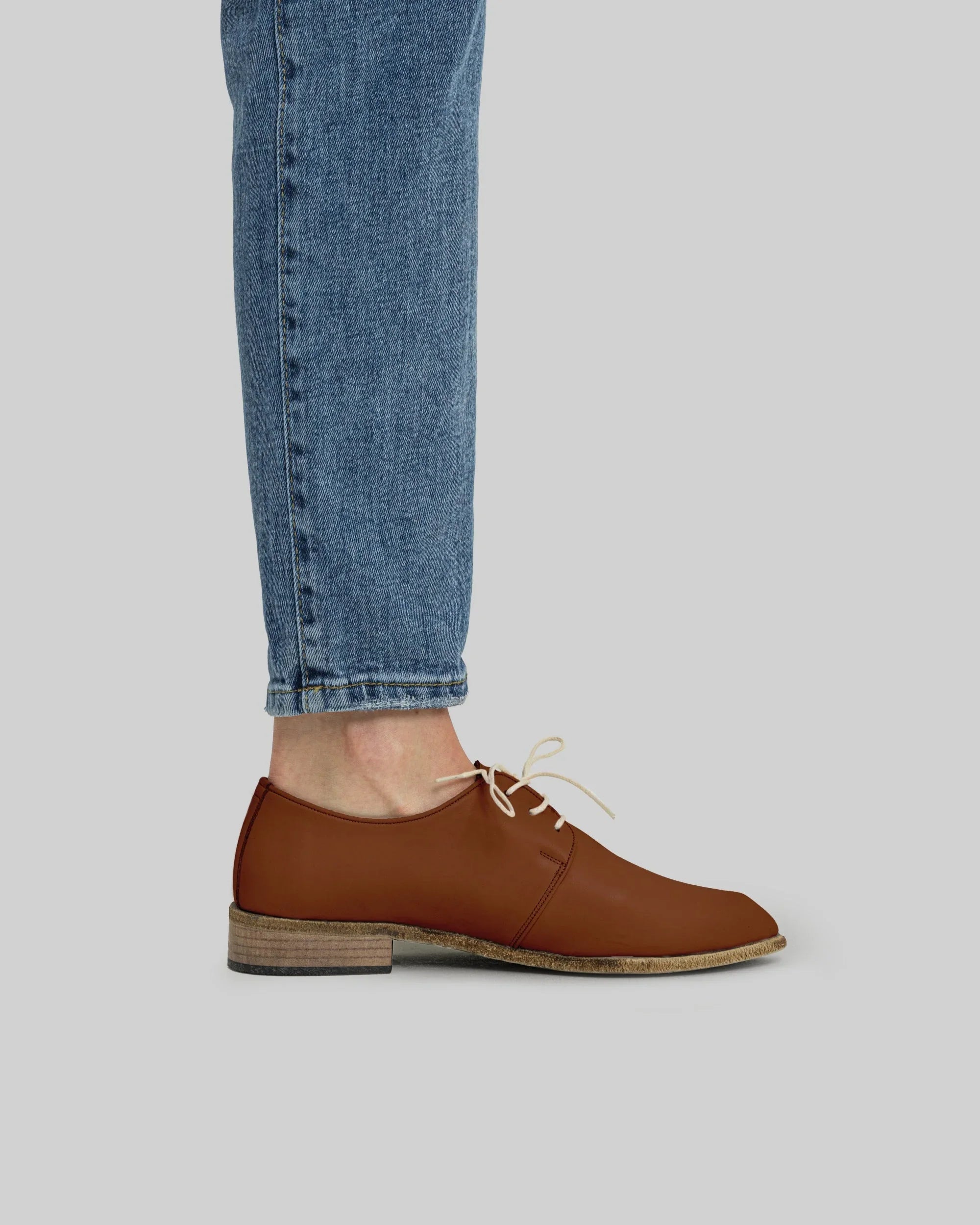 Back view Dark Brown Pointed Toe Oxford - Calf Leather Handcrafted | Bespoky