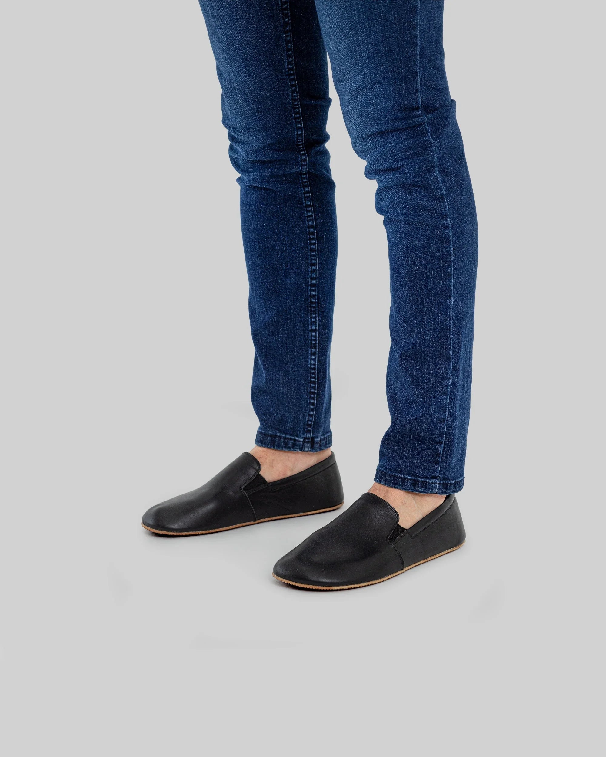 Side view Black Barefoot Shoes - Calf Leather Zero Drop | Bespoky