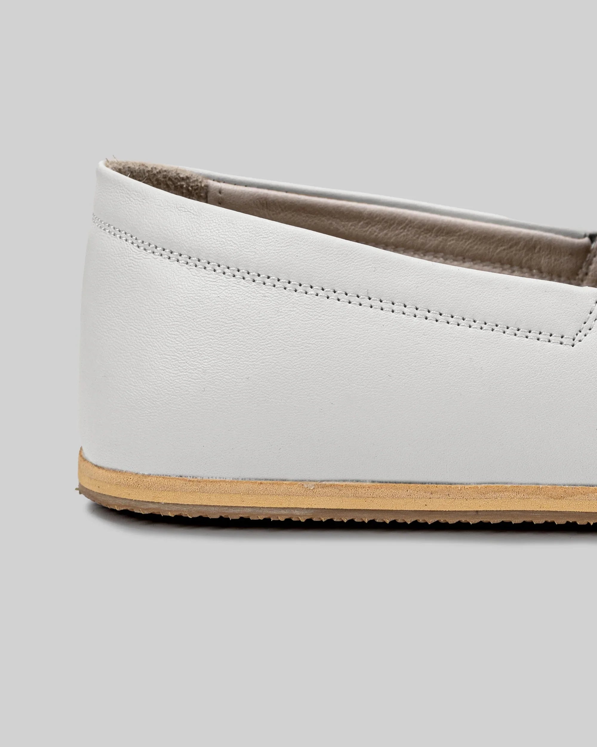 Back view White Barefoot Shoes - Calf Leather Handcrafted | Bespoky