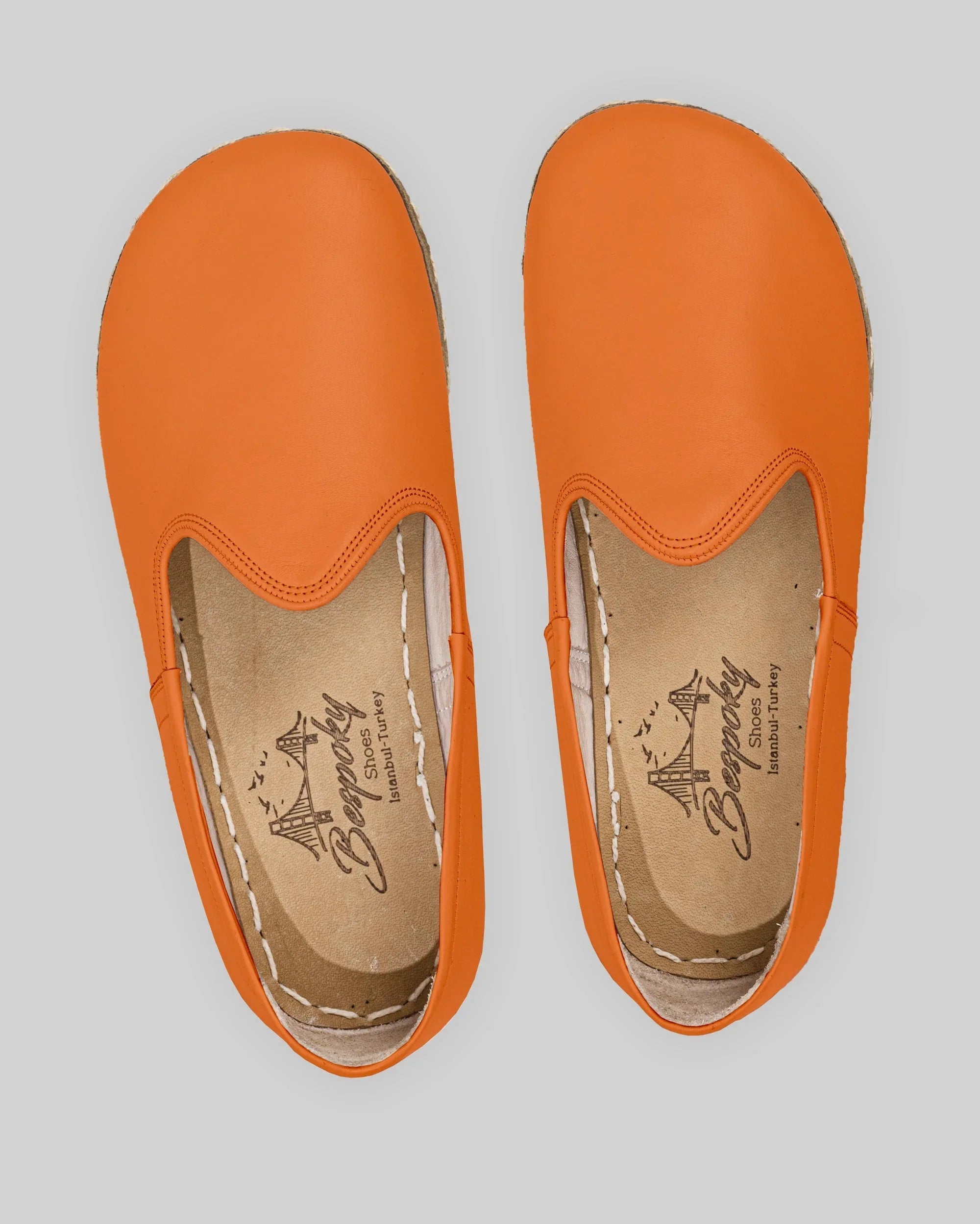 Side view Orange Barefoot Yemeni - Calf Leather Zero Drop | Bespoky