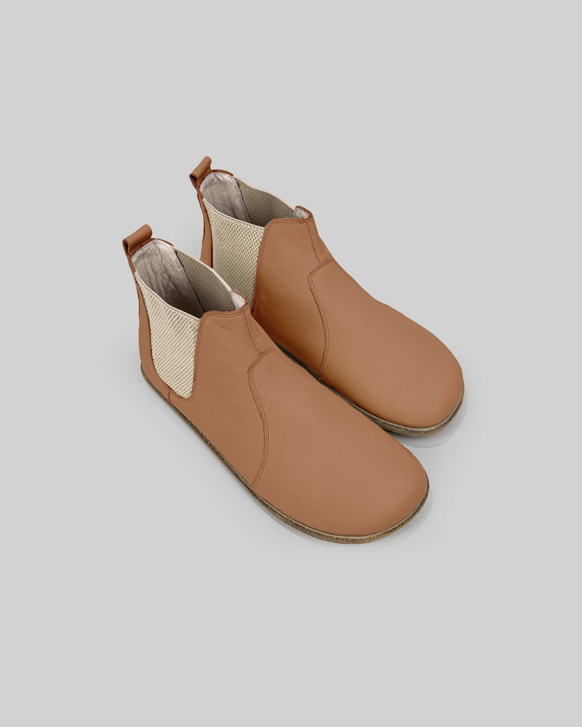 Men's Tan Chelsea Boots - Handcrafted Calf Leather Wide Toe Box | Bespoky