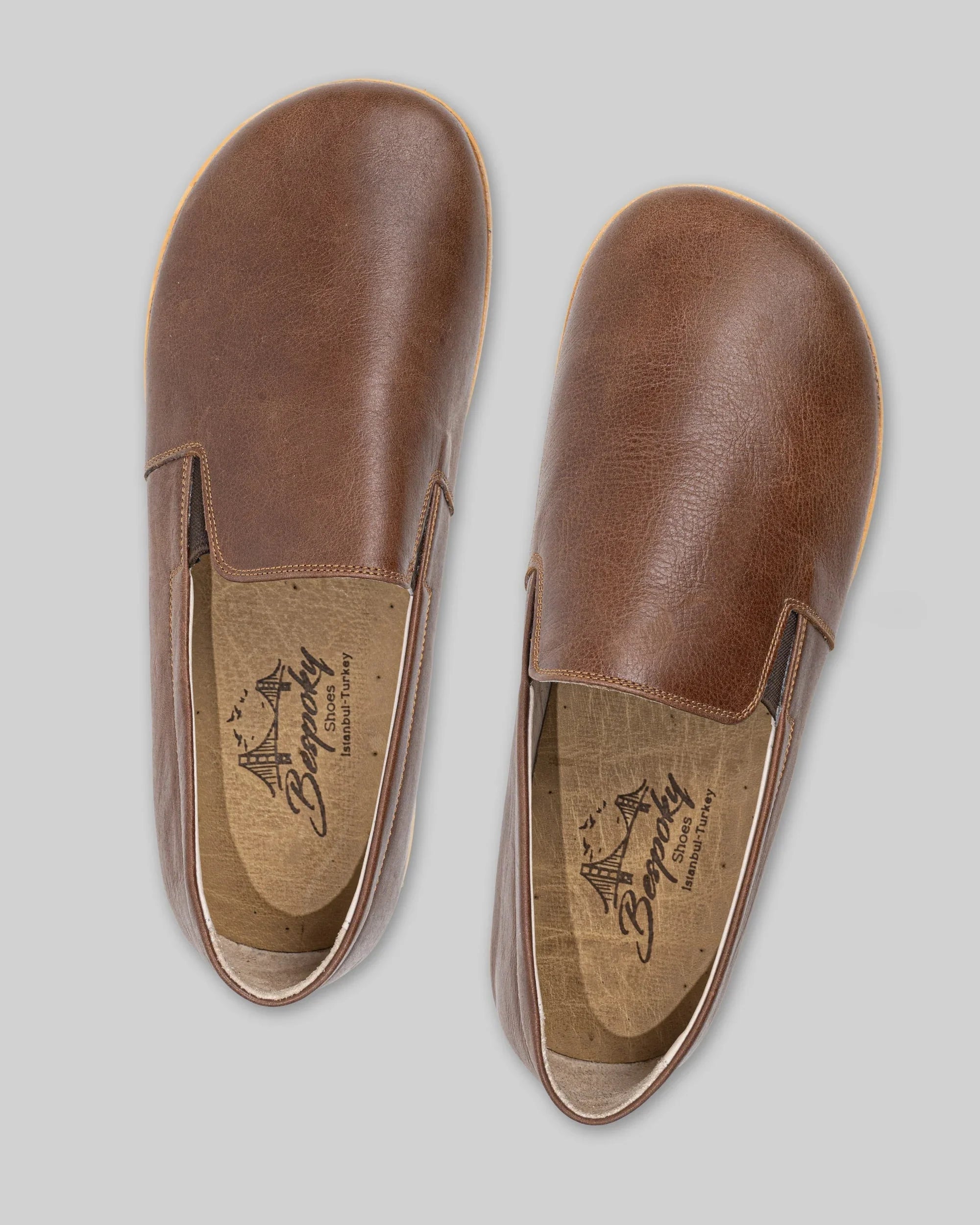 Side view Brown Barefoot Shoes - Calf Leather Zero Drop | Bespoky