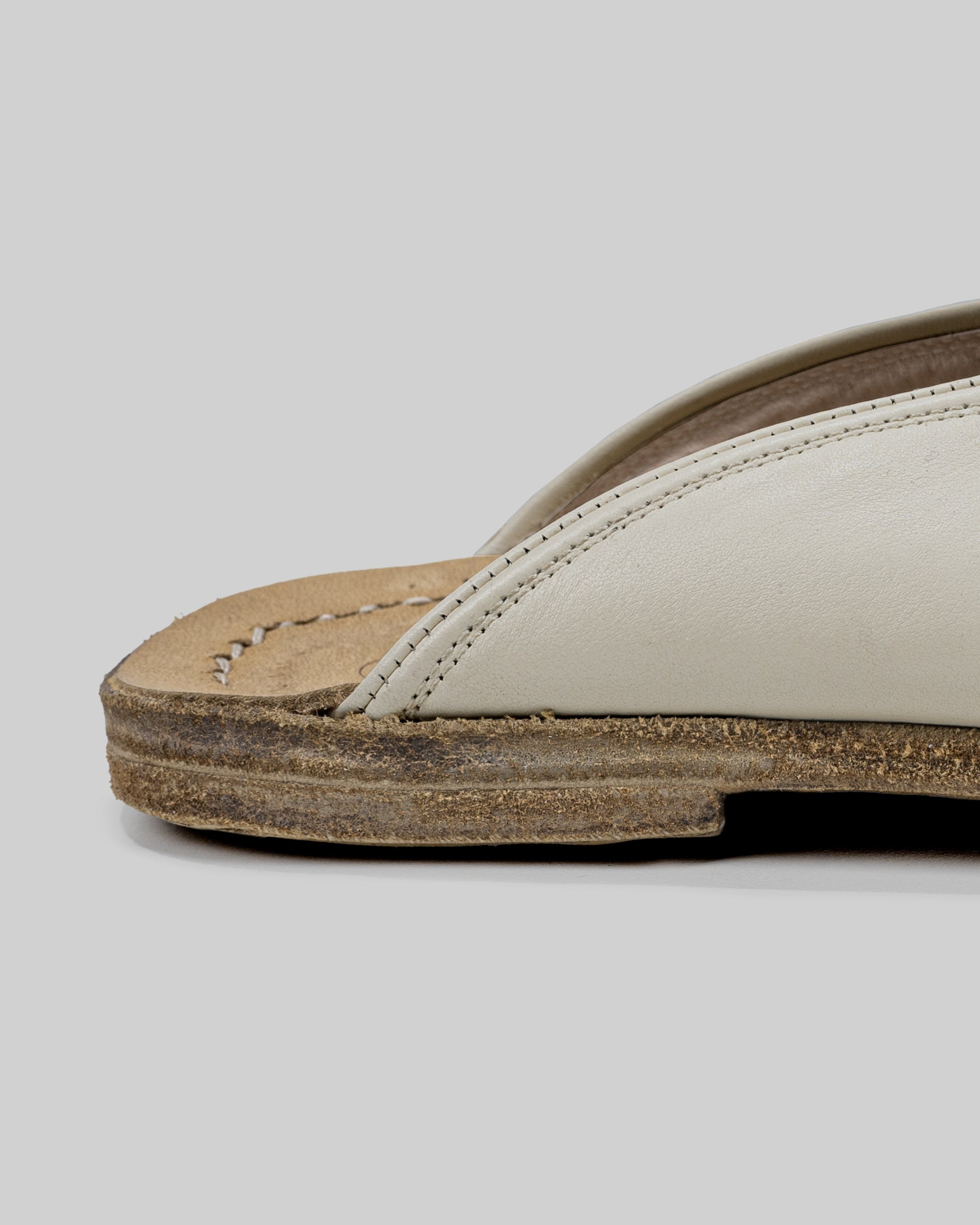 Pair Lucas Beige Slippers - Barefoot Wide Toe Calf Leather | Bespoky