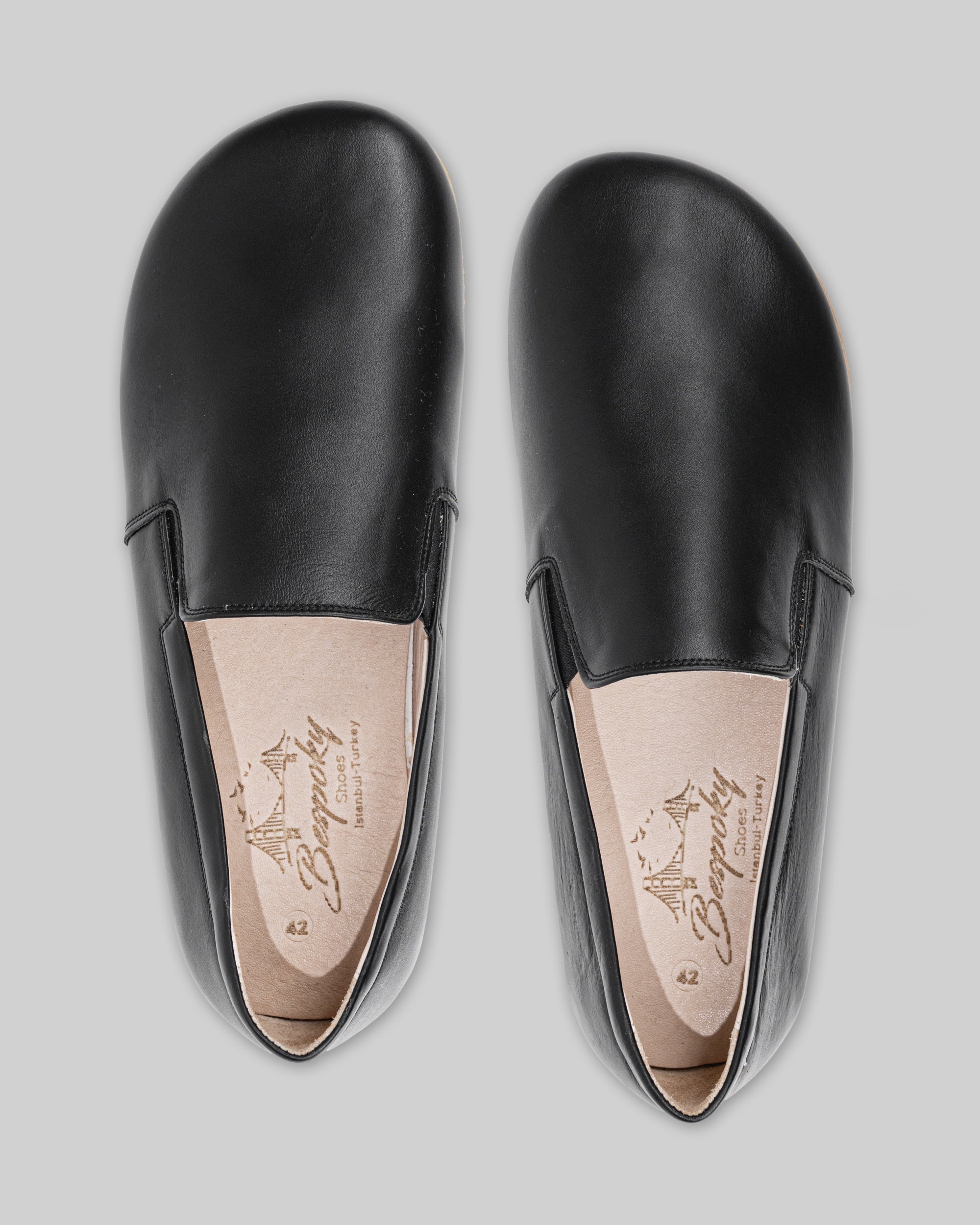 Side view Black Barefoot Shoes - Calf Leather Zero Drop | Bespoky
