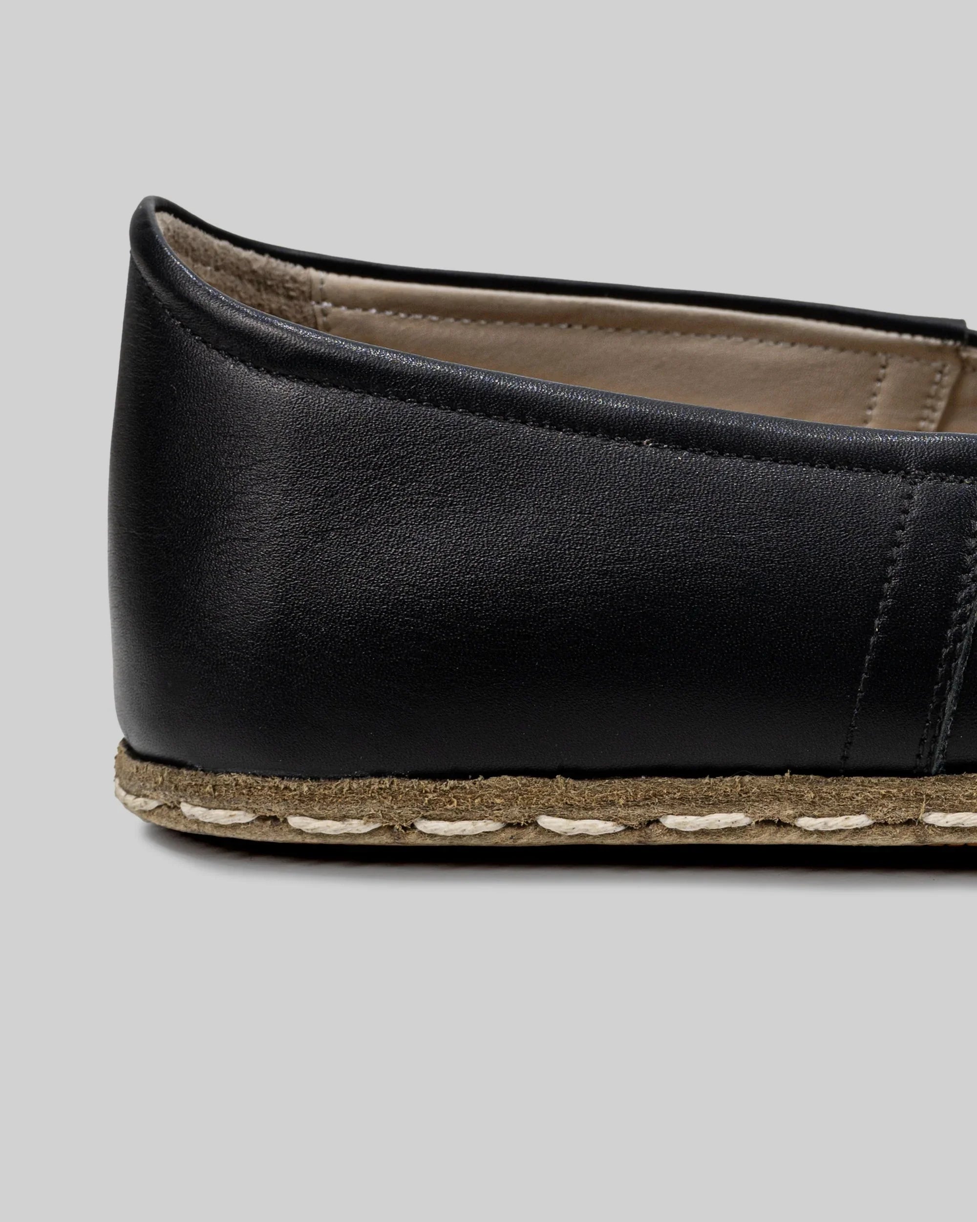 Top view Black Barefoot Yemeni - Handcrafted Calf Leather | Bespoky
