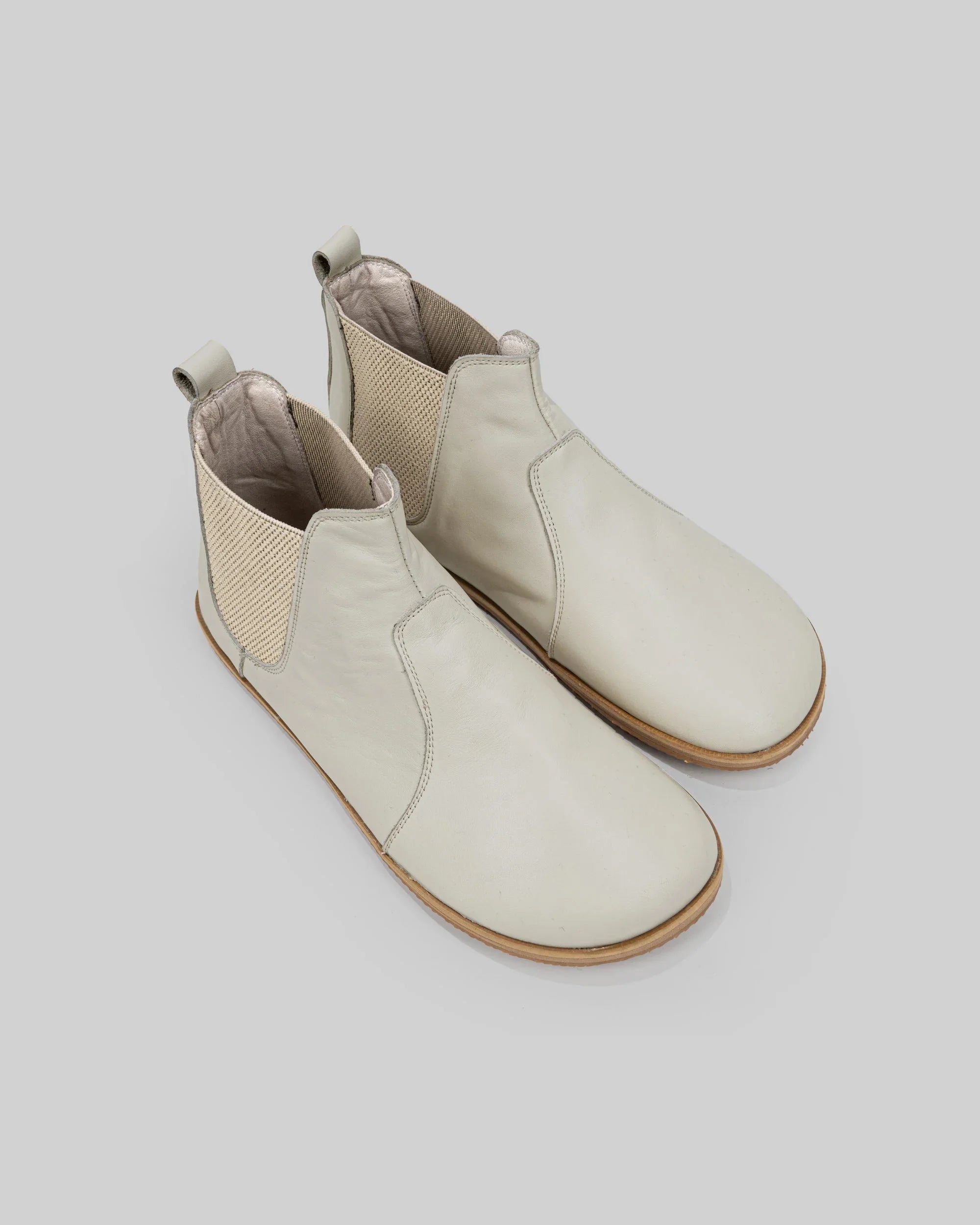 Women's Lucas Beige Chelsea Boots - Handcrafted Calf Leather Wide Toe Box | Bespoky